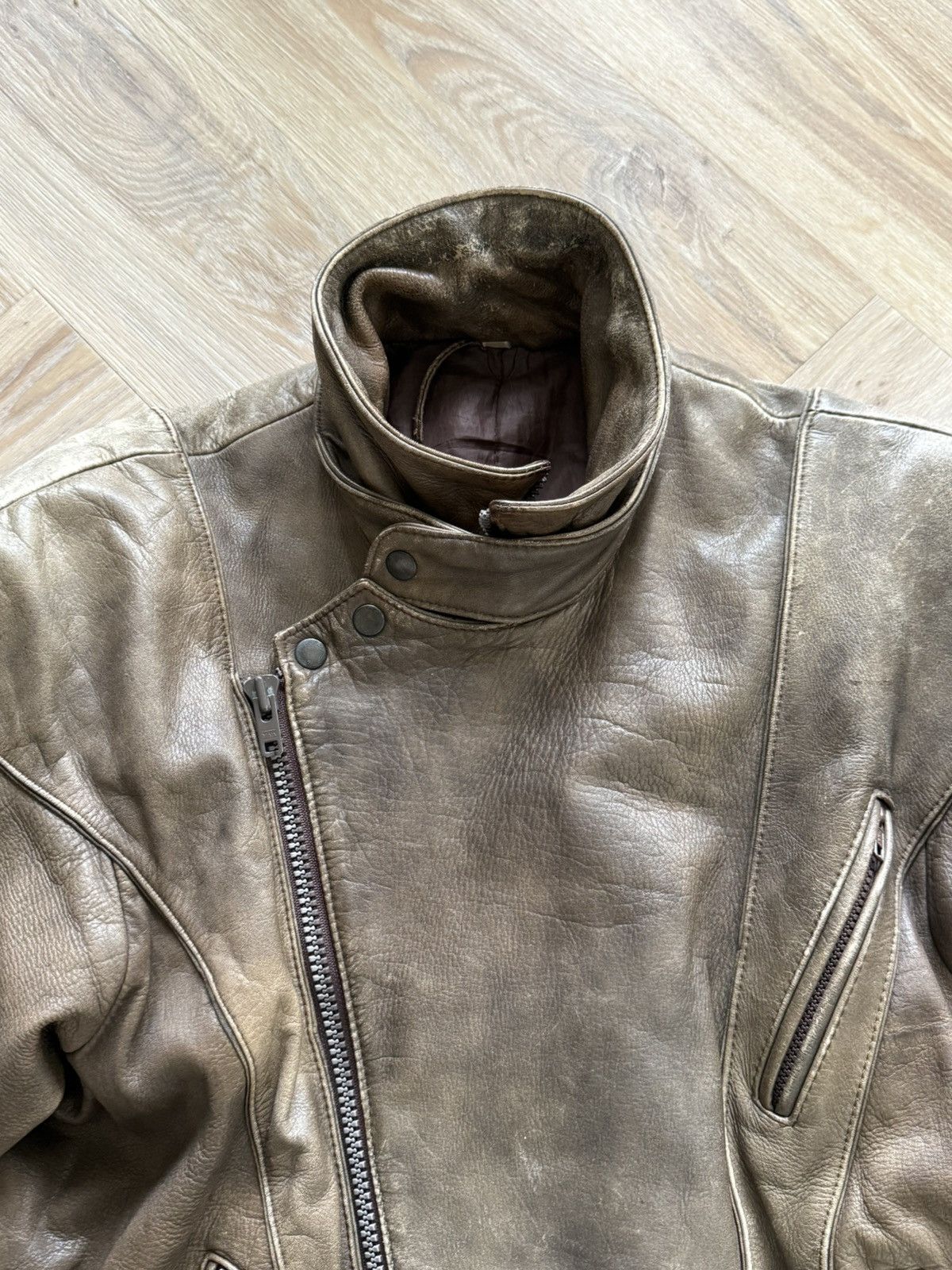 Vintage Vintage Leather Racer Jacket Size US L / EU 52-54 / 3 - 3 Thumbnail