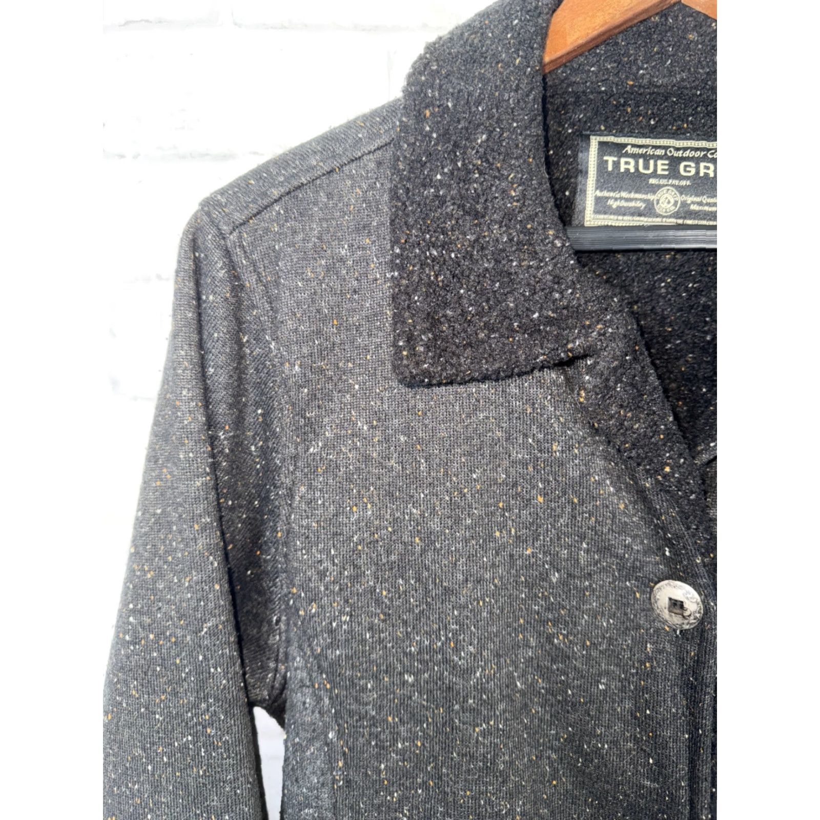 Vintage VINTAGE True Grit Jacket Womens M Gray Fleece Button Down Down Insulation Polyester Speckled Basic Jacket Size M / US 6-8 / IT 42-44 - 6 Thumbnail