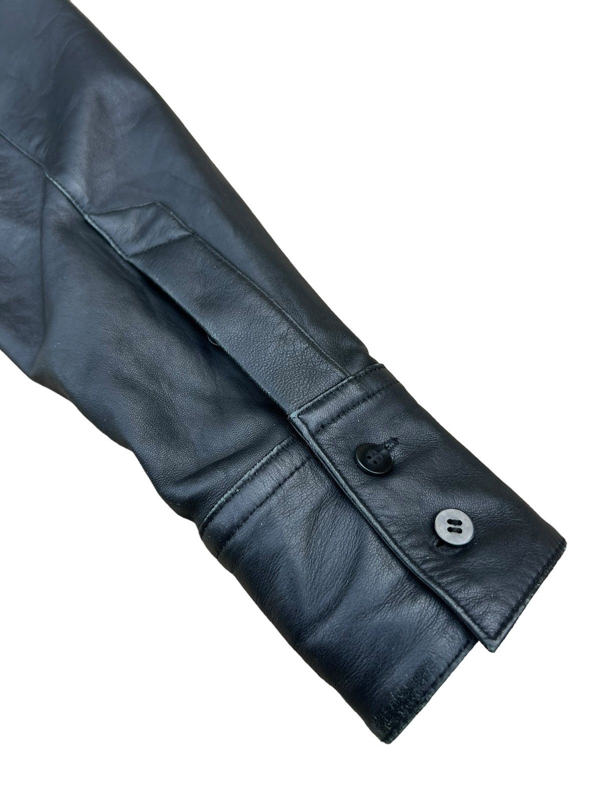 Vintage Vintage Yoshiyuki Konishi Black Sheepskin Leather Shirt Size US M / EU 48-50 / 2 - 19 Thumbnail