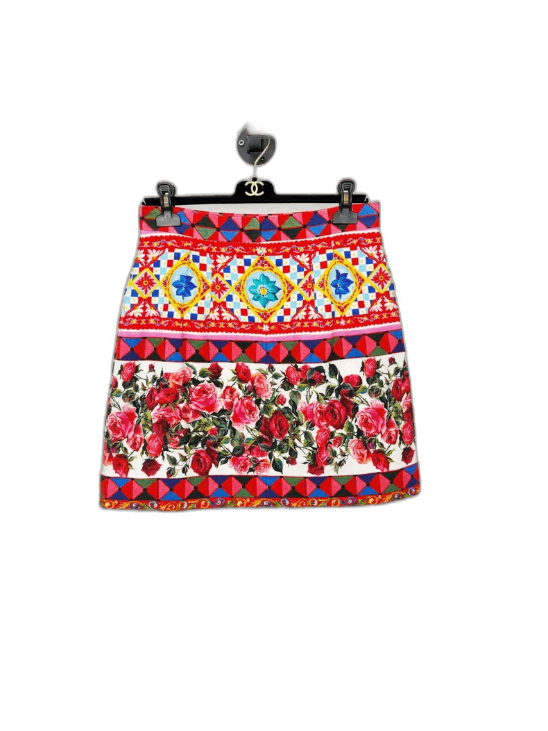 Dolce & Gabbana DG Dolce & Gabbana Floral Print Skirt Size 42" / US 20 - 1 Thumbnail