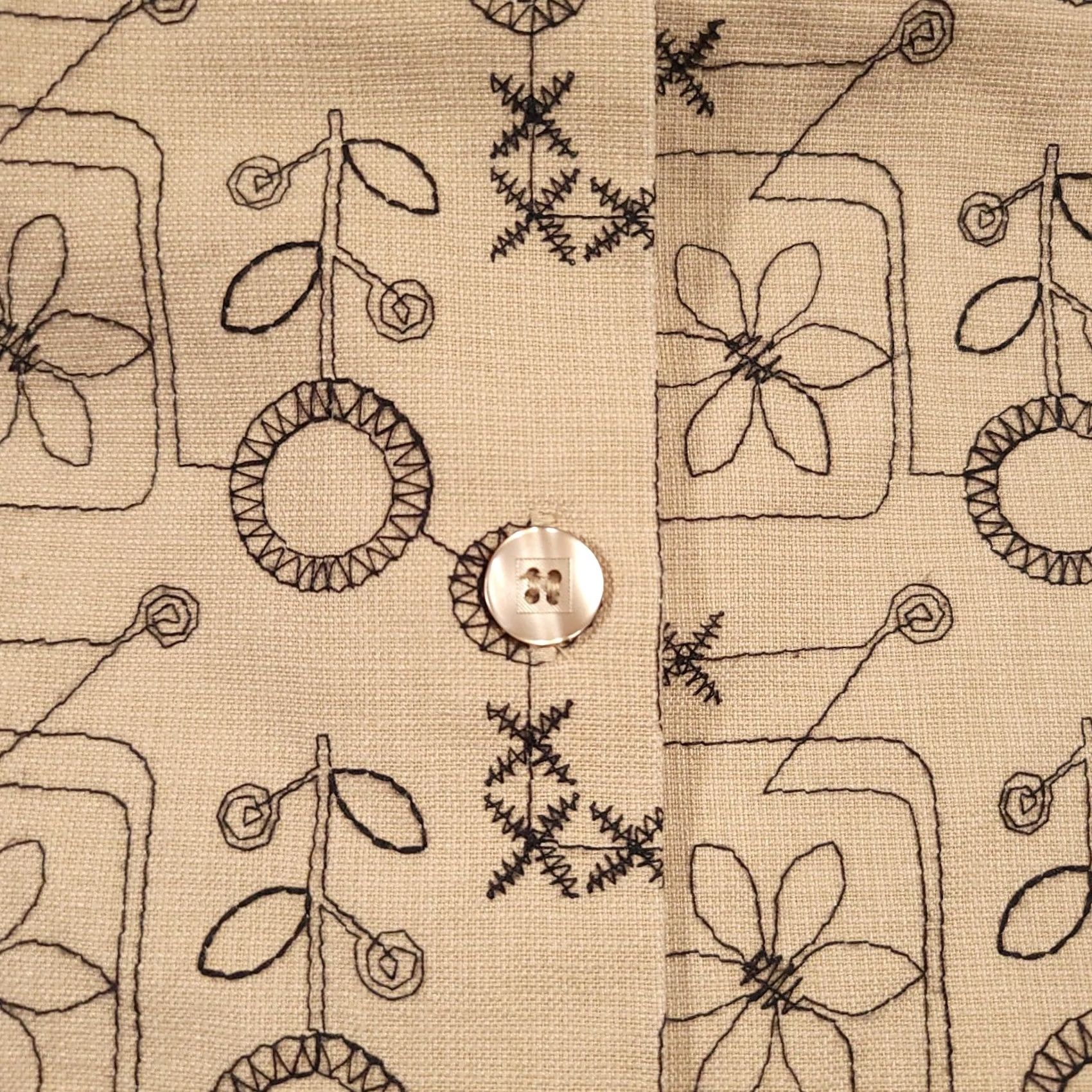 Vintage Alfred Dunner Linen Blend 3/4 Sleeve Embroidered Button Up Shirt Women's 14 Tan Beige Linen Blend Embroidered Button Up Shirt Womens 14 Tan Beige Size XL / US 12-14 / IT 48-50 - 5 Thumbnail