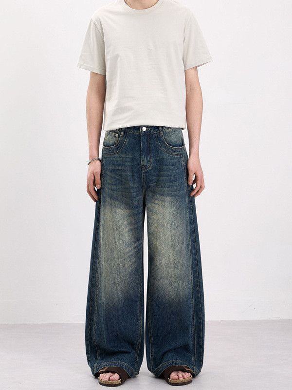 Vintage American High-Street Distressed Straight-Leg Jeans Versatile Size US 32 / EU 48 - 1 Thumbnail