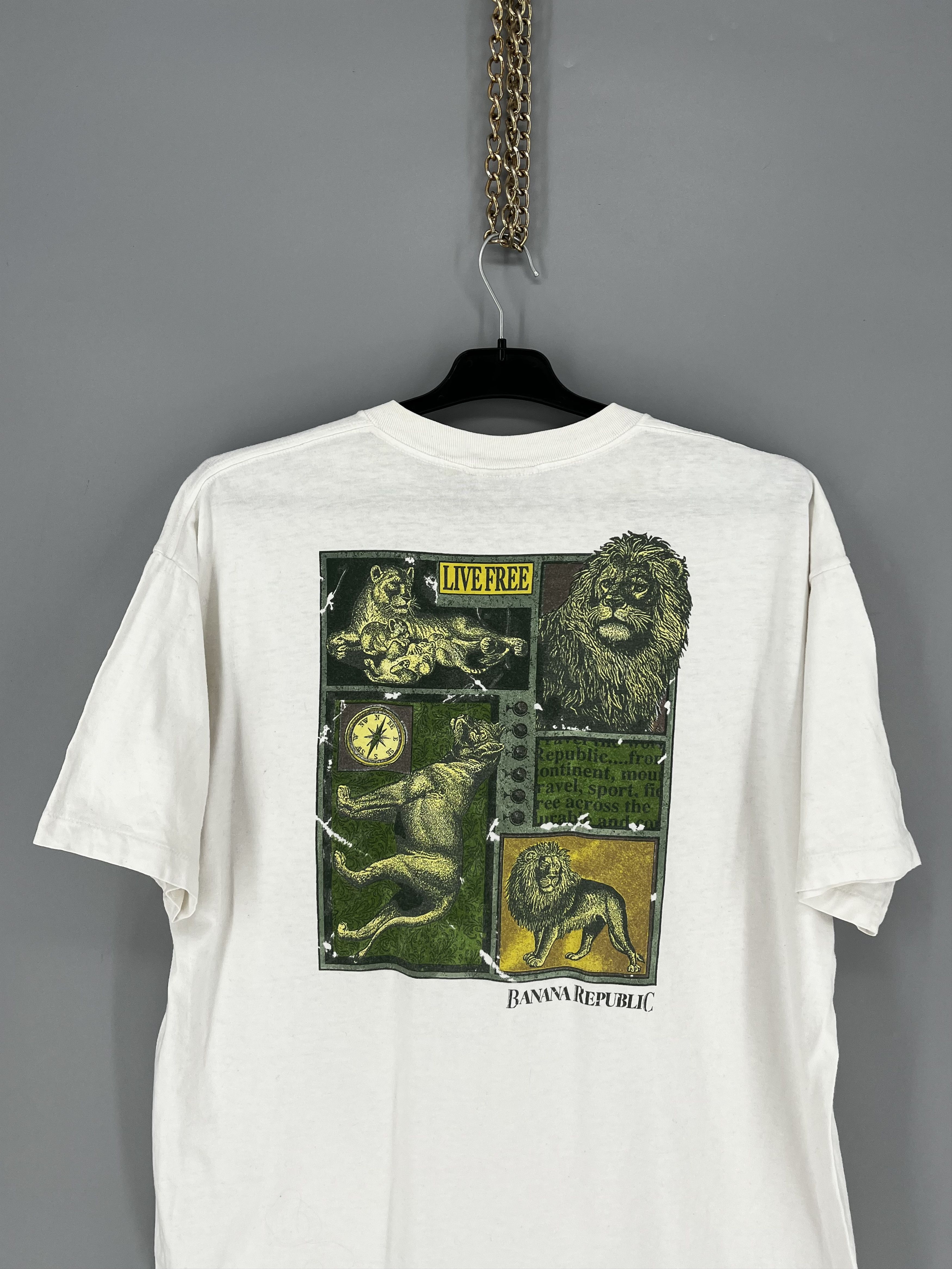 Banana Republic Vintage 1990s Banana Republic Safari Travel Graphic T-shirt Size US XL / EU 56 / 4 - 13 Thumbnail