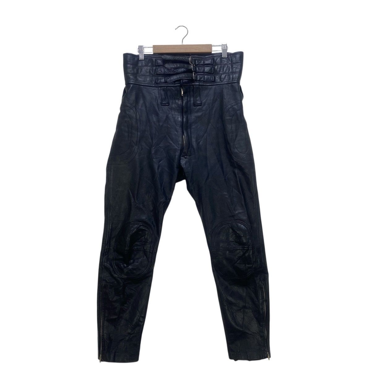 Japanese Brand Vintage Japanese Brand Fremantle Lace Leather Biker Pants Size US 30 / EU 46 - 2 Thumbnail