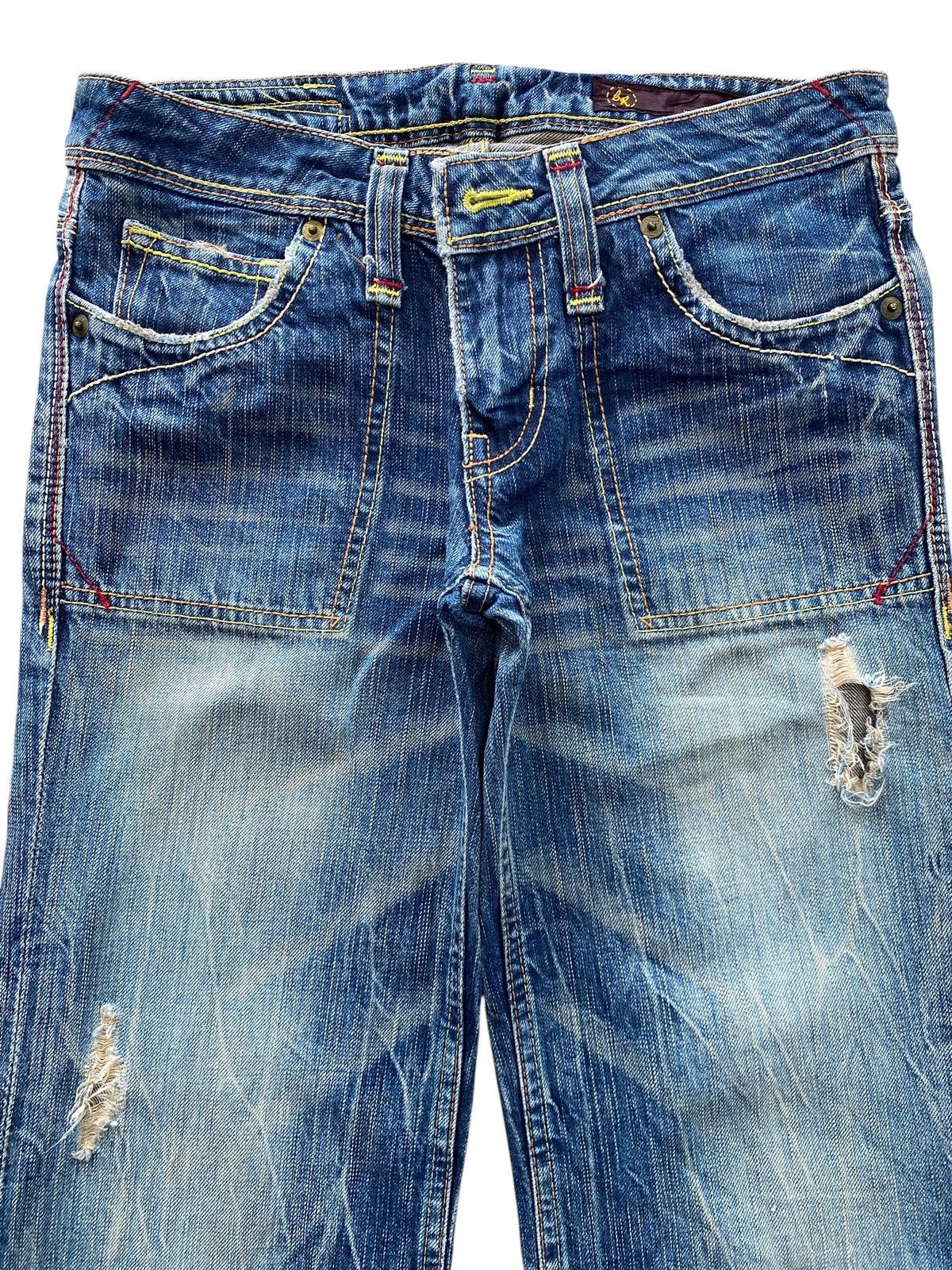 Japanese Brand Brapper Faded Wash Whiskered Style Boot Cut Jeans Size US 28 / EU 44 - 2 Thumbnail