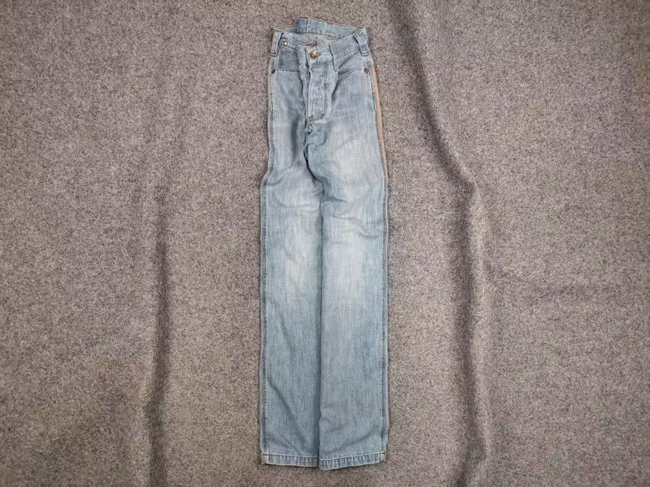 Sixty Vintage 90's Decauville x sixty Blue Patchwork Denim Jeans Size US 31 - 1 Thumbnail