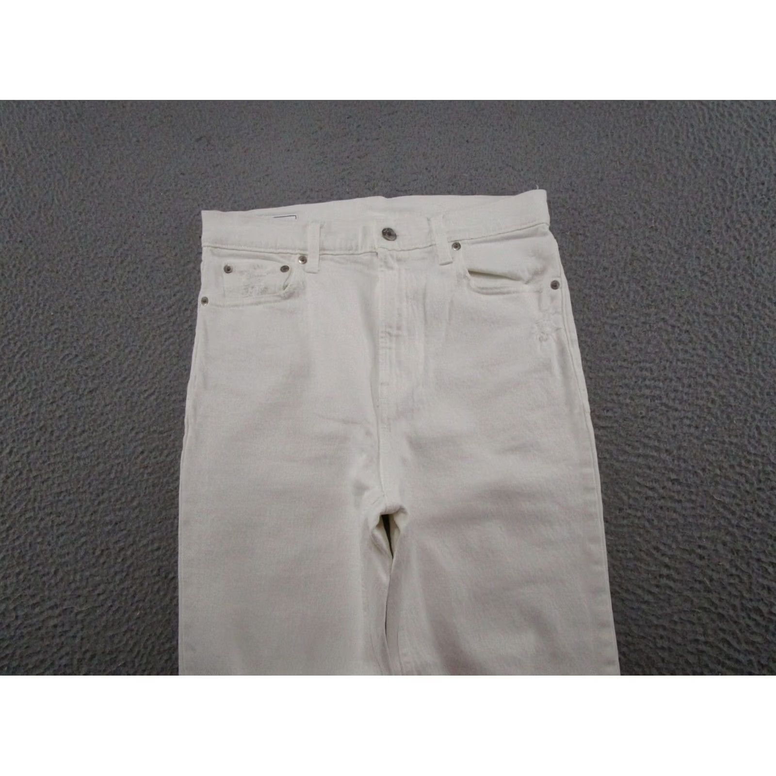 Gap VINTAGE Gap Jeans White Denim Straight 8R 29 Distressed 5-Pocket Women Size 30" / US 8 / IT 44 - 4 Thumbnail