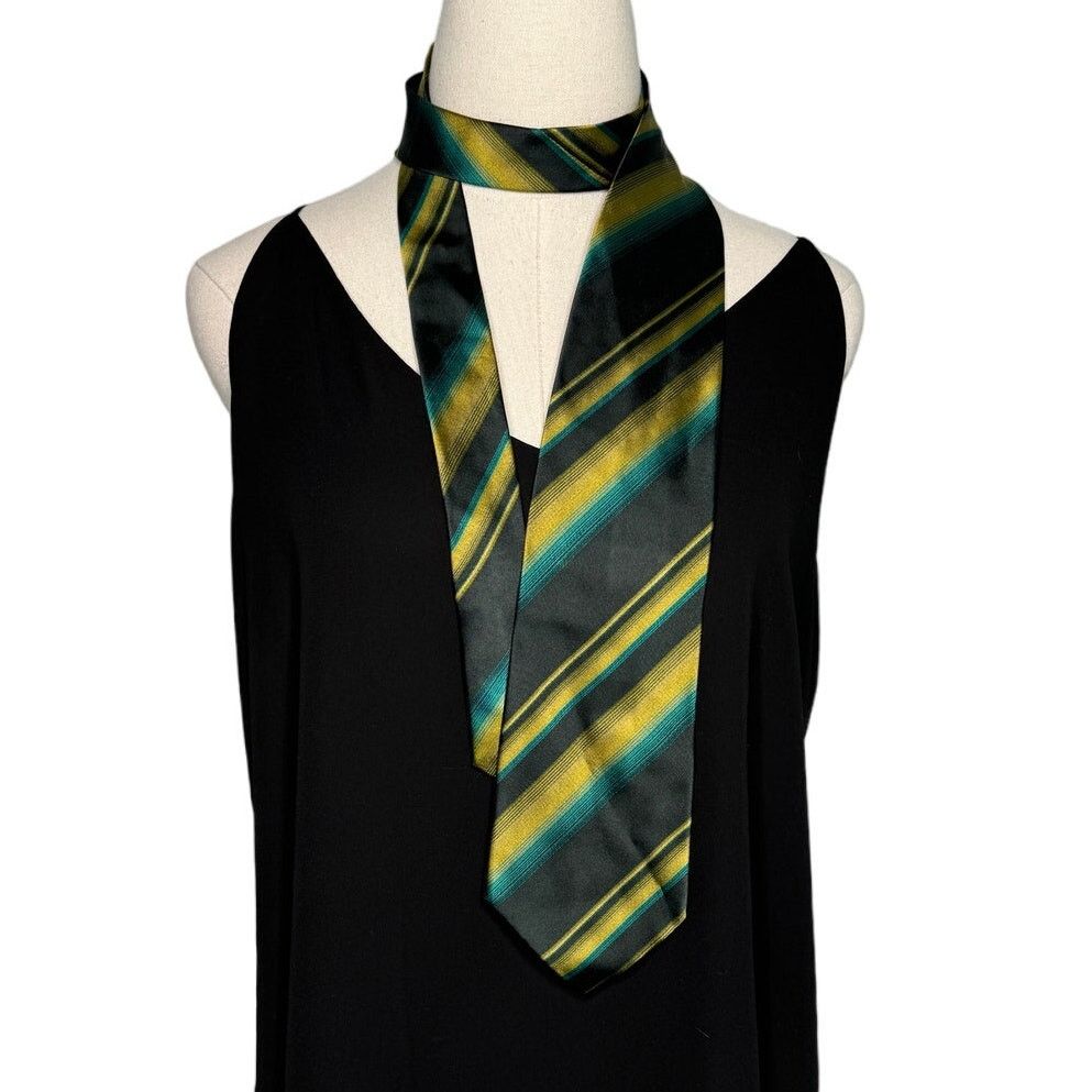 Calvin Klein × Vintage Vintage Calvin Klein Collection silk retro striped tie 4” w Size ONE SIZE - 2 Thumbnail