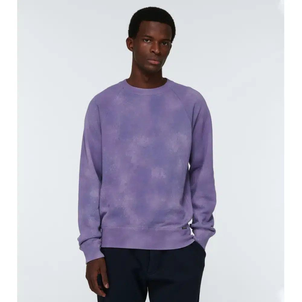Tom Ford o1loc1c0625 TFJ249 Tye-dye Cotton Sweatshirt in Purple Size US XL / EU 56 / 4 - 2 Thumbnail