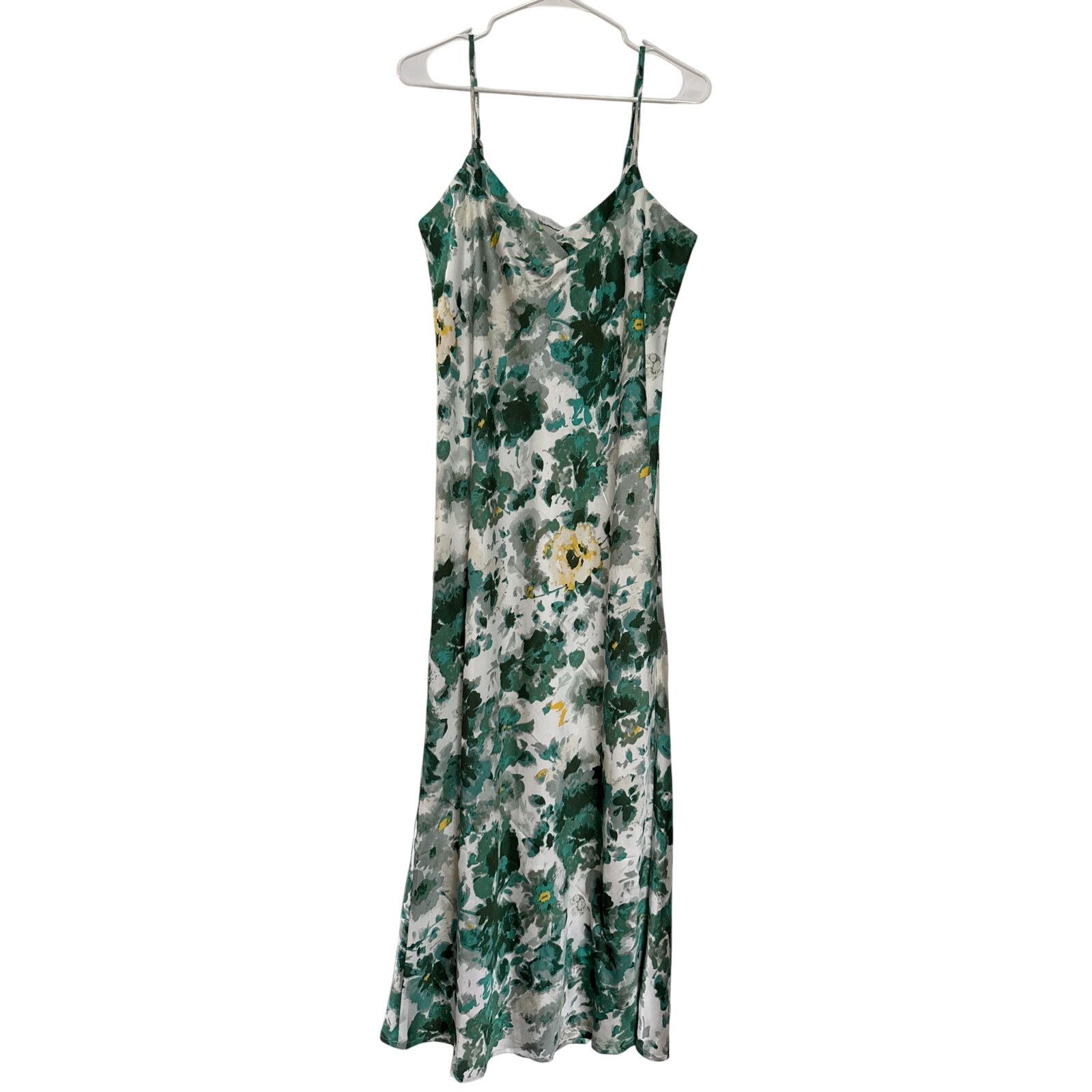 olive green spaghetti strap dress ZAPAKA Women Olive Long Bridesmaid Dress A-Line Sleeveless Wedding Guest Dress, Olive / US26W main image 0