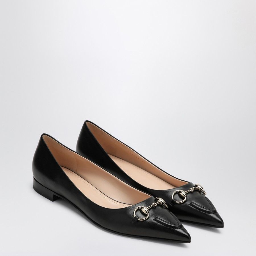 Gucci o1d2blof0824 Leather Ballerina With Horsebit in Black Size US 7 / IT 37 - 2 Thumbnail