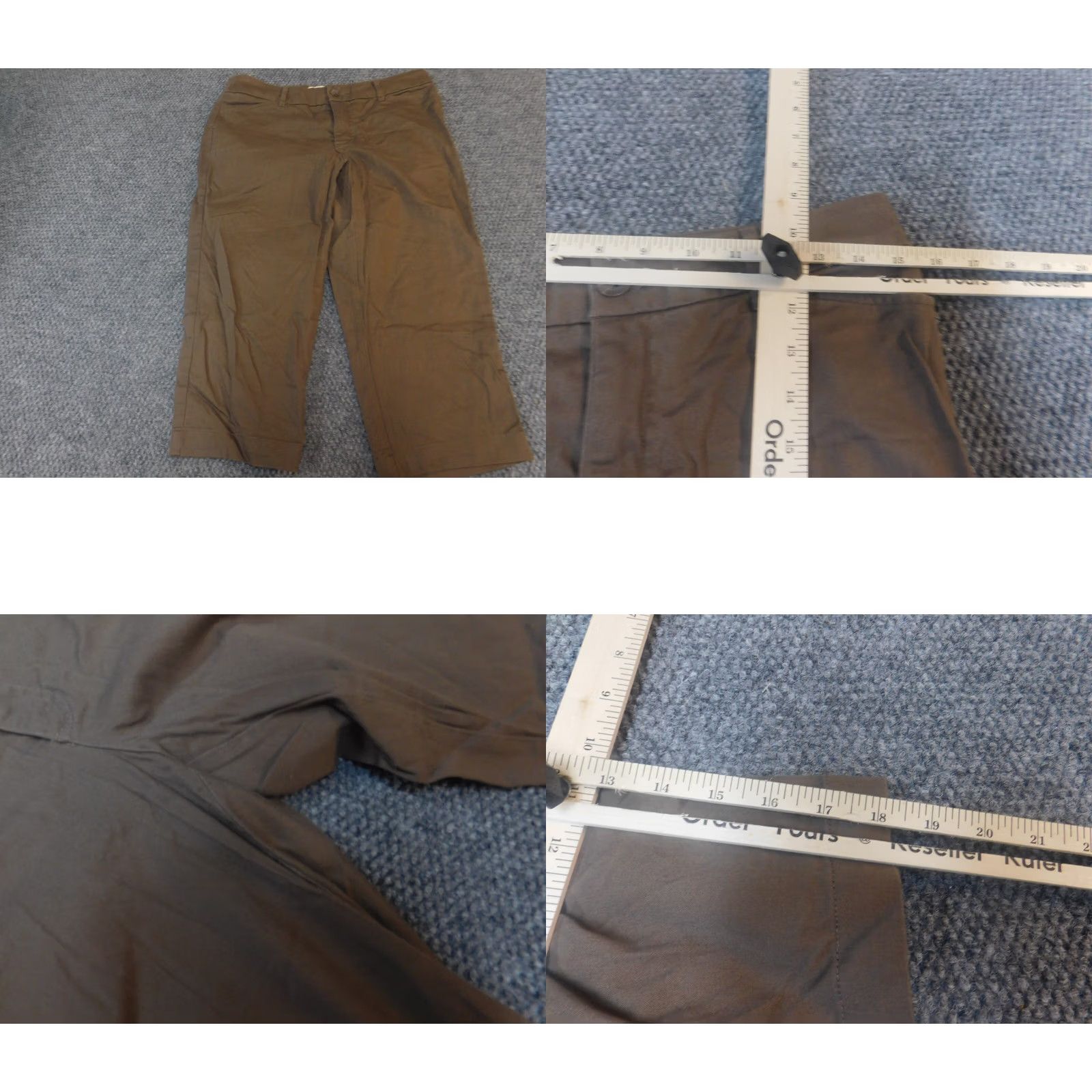 Vintage St. John's Bay Womens Pants Cropped 6 Straight Brown Cotton Lyocell Zip Regular Inseam 18 in Knit Stretch Zipper Size 28" / US 6 / IT 42 - 8 Thumbnail