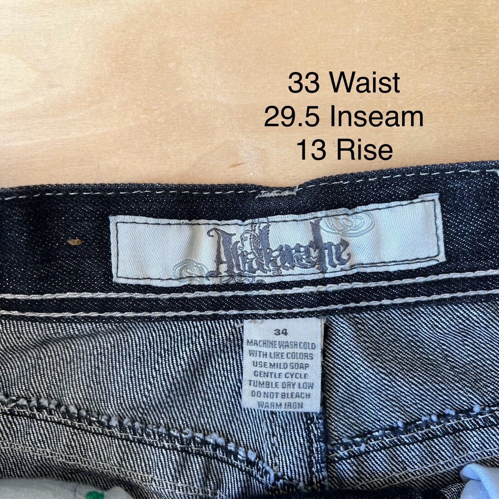 Vintage Vintage Jeans 33 Black Green Baggy Denim Skater Punk Grunge Size US 33 - 4 Thumbnail