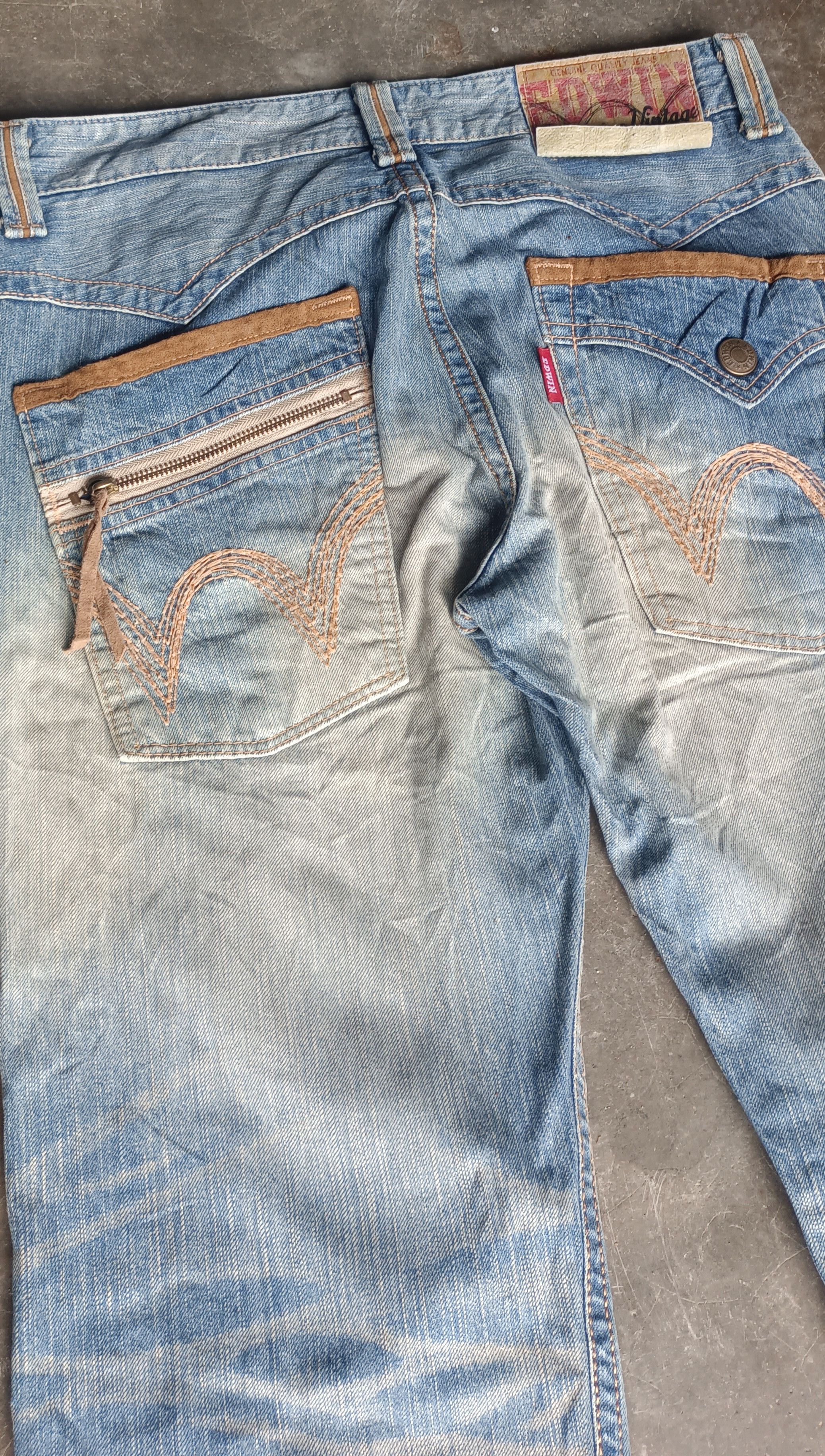 Edwin Steals🔥 Vintage Edwin XV Mud Wash Loose Jeans Size US 34 / EU 50 - 10 Thumbnail