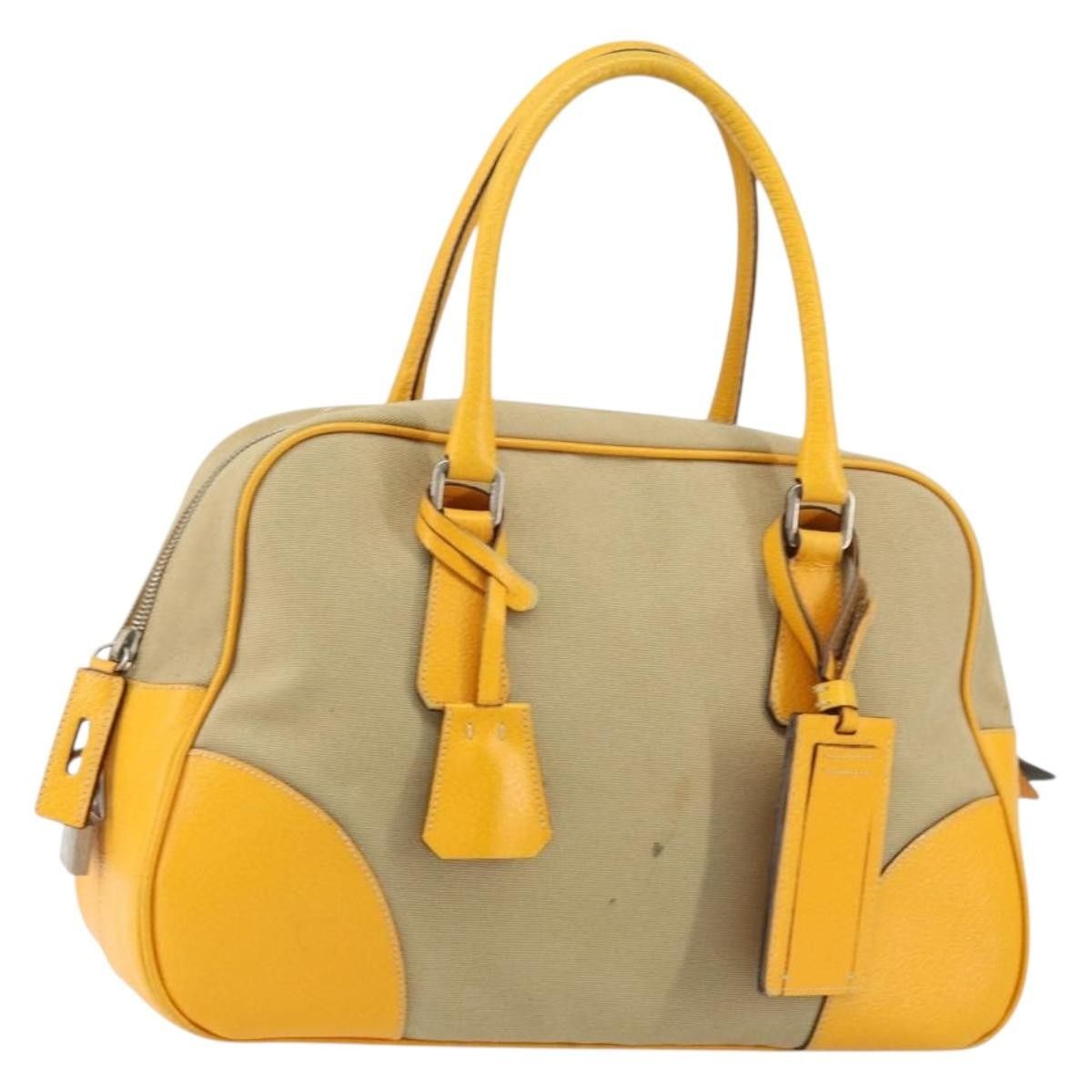 Prada Prada Bowler Bag Canvas with Leather Size ONE SIZE - 1 Thumbnail