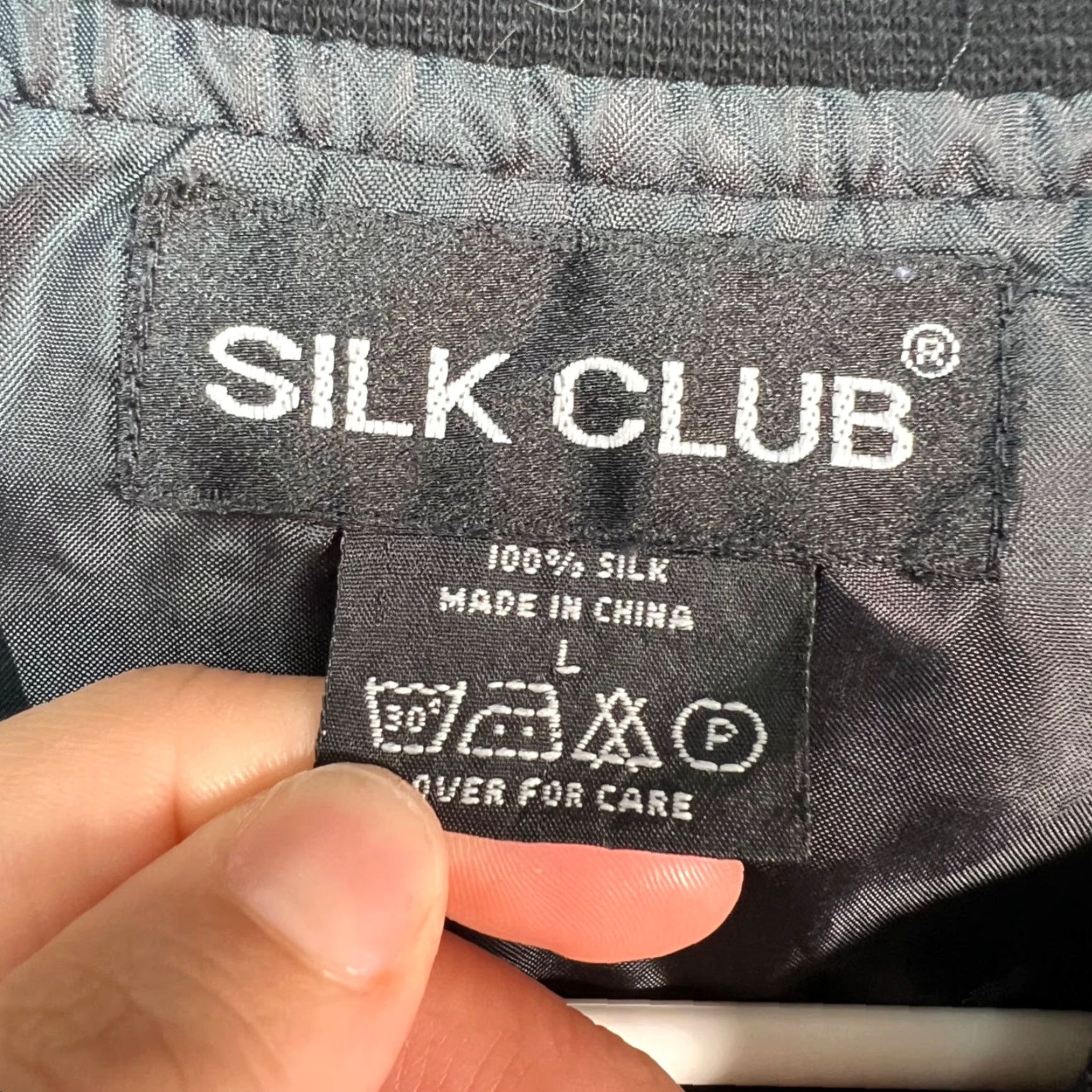 Vintage VTG Silk Club Porsche 956 962 Silk Bomber Jacket Blue L Mens 100% Silk Side Zip Button? (Note: original mentions Zip) Size US L / EU 52-54 / 3 - 3 Thumbnail