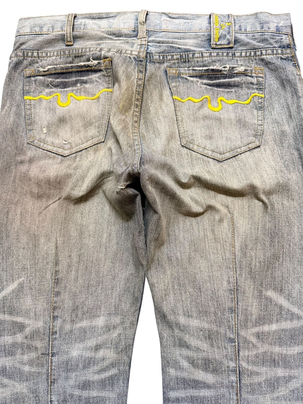 Hysteric Glamour Vintage Japanese Mud Dirty Wash Distress Wide Leg Baggy Size US 34 / EU 50 - 5 Thumbnail