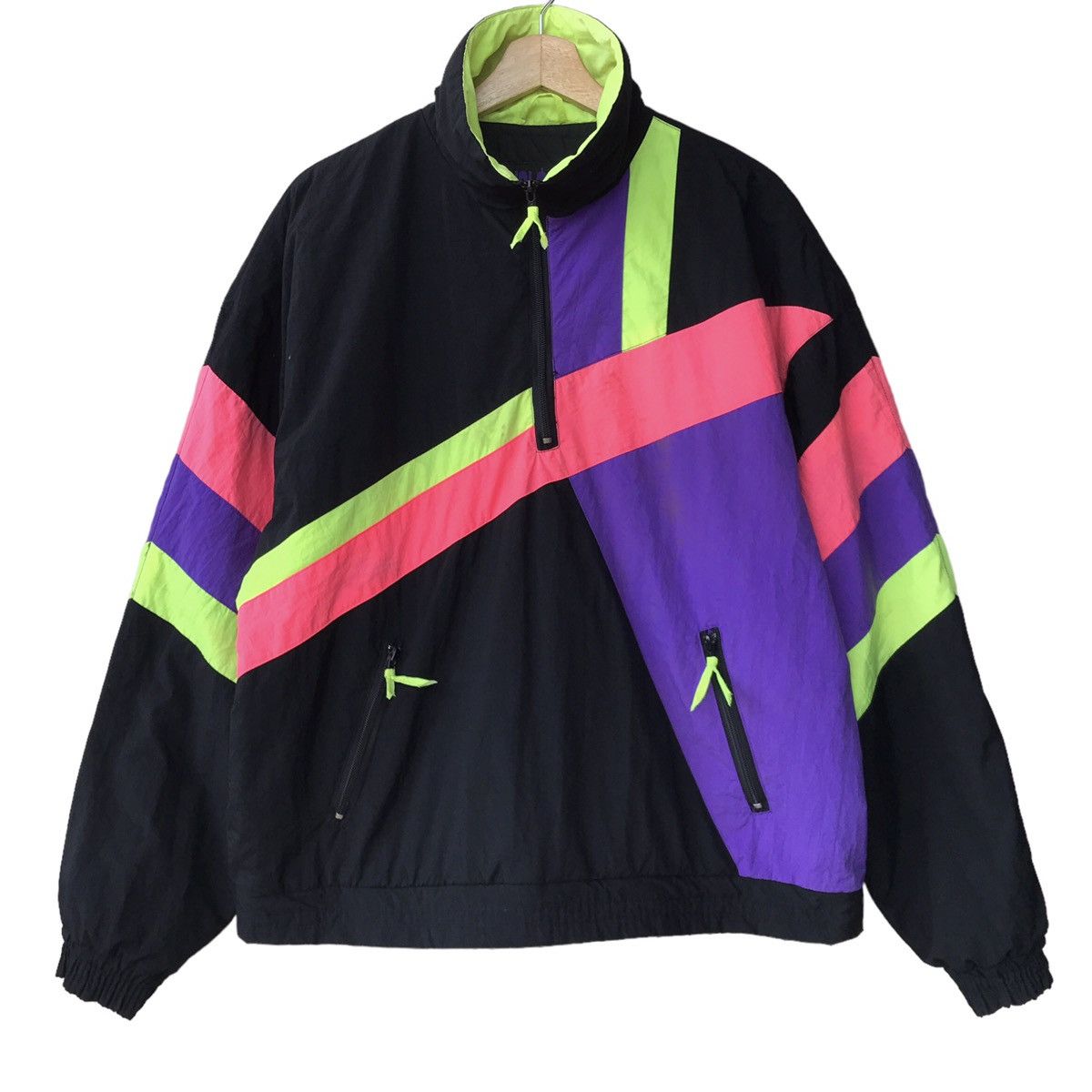 Vintage Dual Control USA Vintage 1990s Neon Pullover Jacket Size US M / EU 48-50 / 2 - 1 Thumbnail