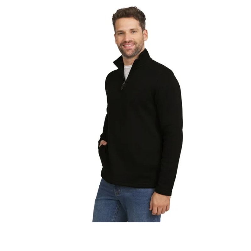 Chaps Chaps Men's Quarter Zip Fleece Sweater Size LARGE BLACK Size US L / EU 52-54 / 3 - 1 Thumbnail