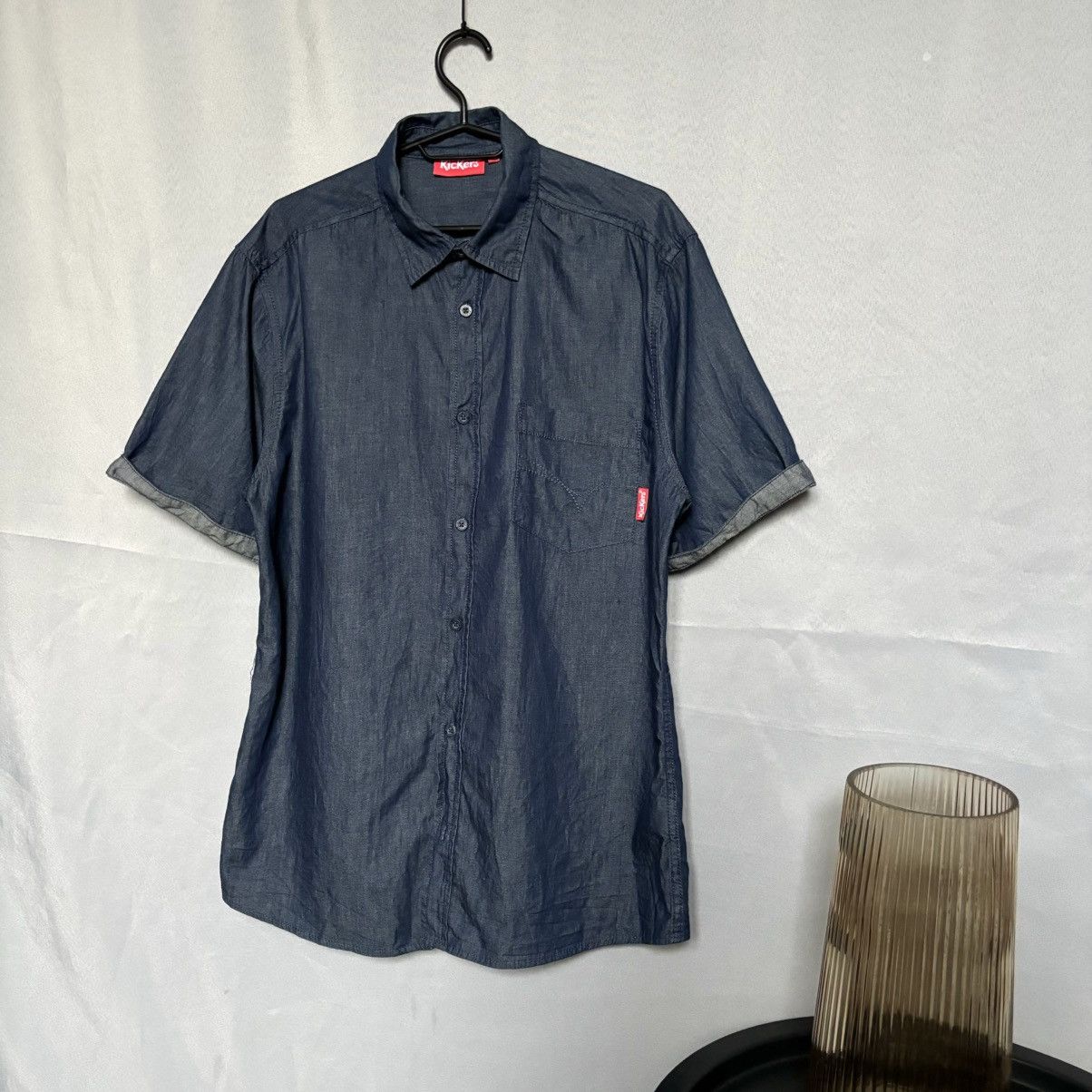 Kickers Kickers shirt button up large blue streetwear rare Size US L / EU 52-54 / 3 - 1 Thumbnail