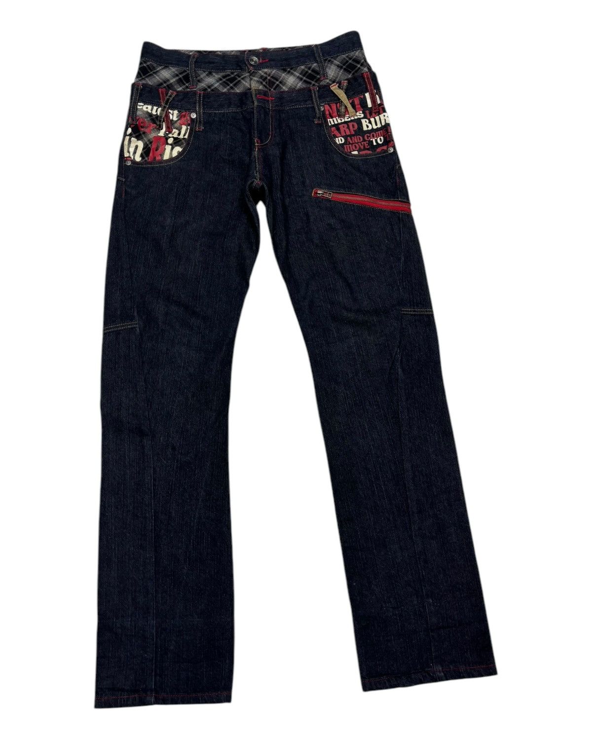 In The Attic × Junya Watanabe 🔥IN THE ATTIC DOUBLE WAIST PUNK JEANS SKULLS JEANS Size US 32 / EU 48 - 5 Thumbnail