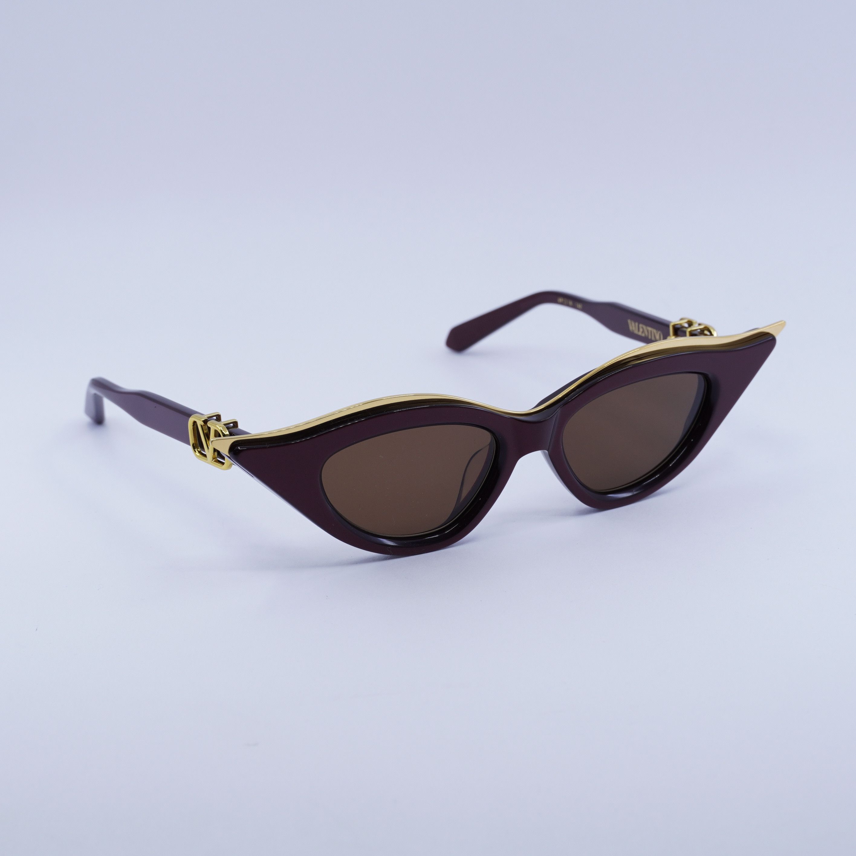 Valentino Valentino V-GOLDCUT-II VLS-114B Sunglasses Bordeaux Cat Eye Size ONE SIZE - 1 Thumbnail
