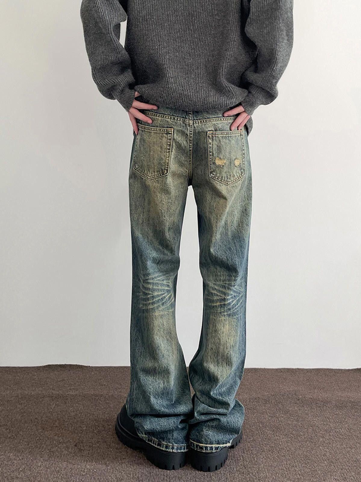 Jean Wide-Leg Denim Jeans - Vintage Look Size US 32 / EU 48 - 4 Thumbnail