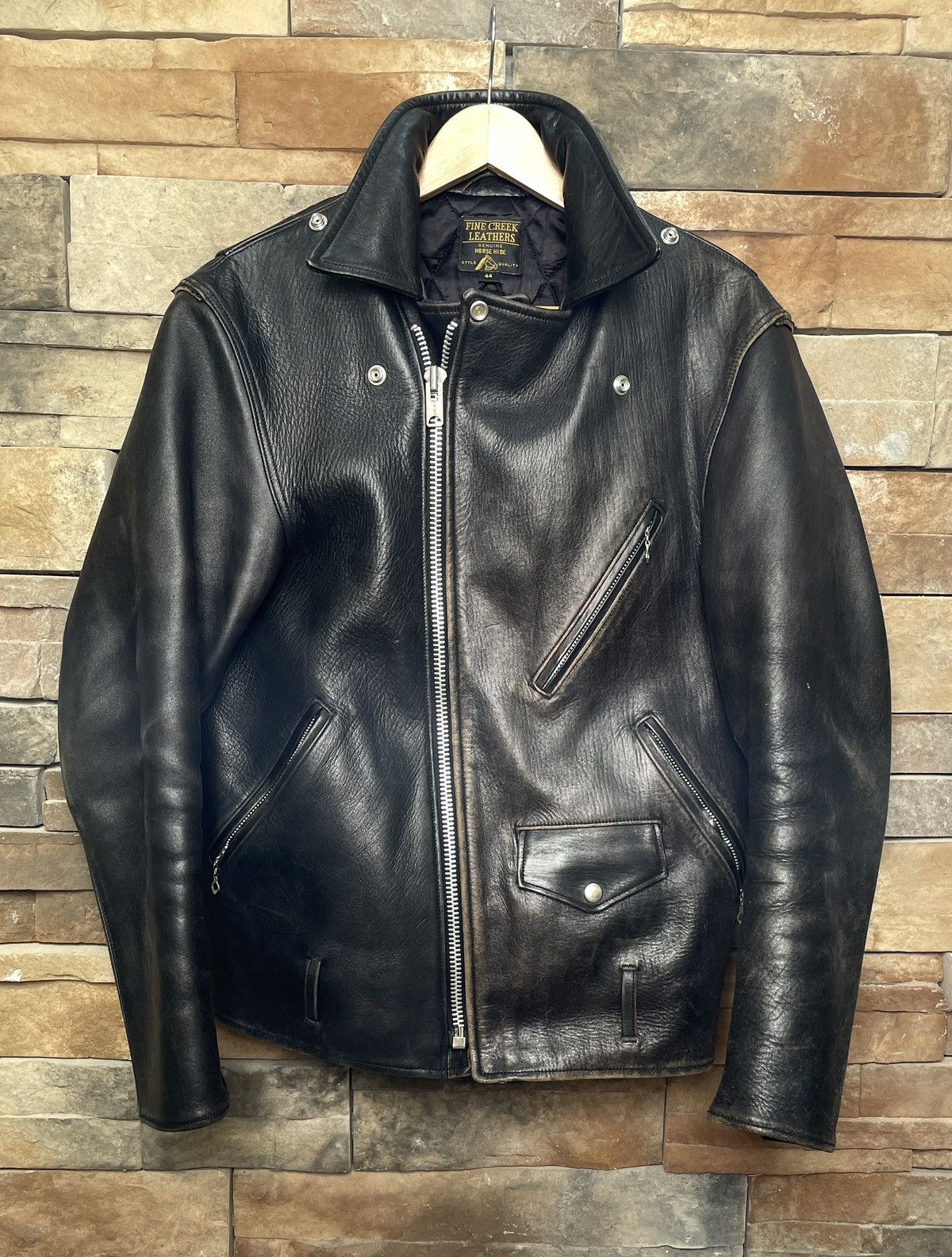 Fine Creek FINE CREEK LEATHERS LEON CUSTOM LEATHER JACKET Size US S / EU 44-46 / 1 - 2 Thumbnail