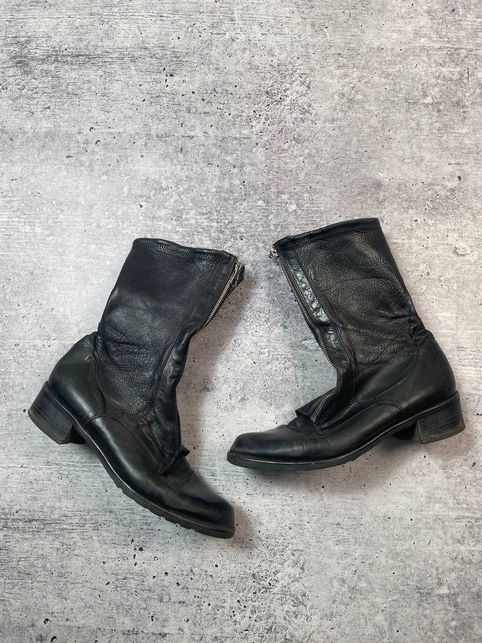 Bally Vintage 00s Bally Front Zip Guidi AS98 Style Ankle Boots Y2K Size US 10 / IT 40 - 2 Thumbnail