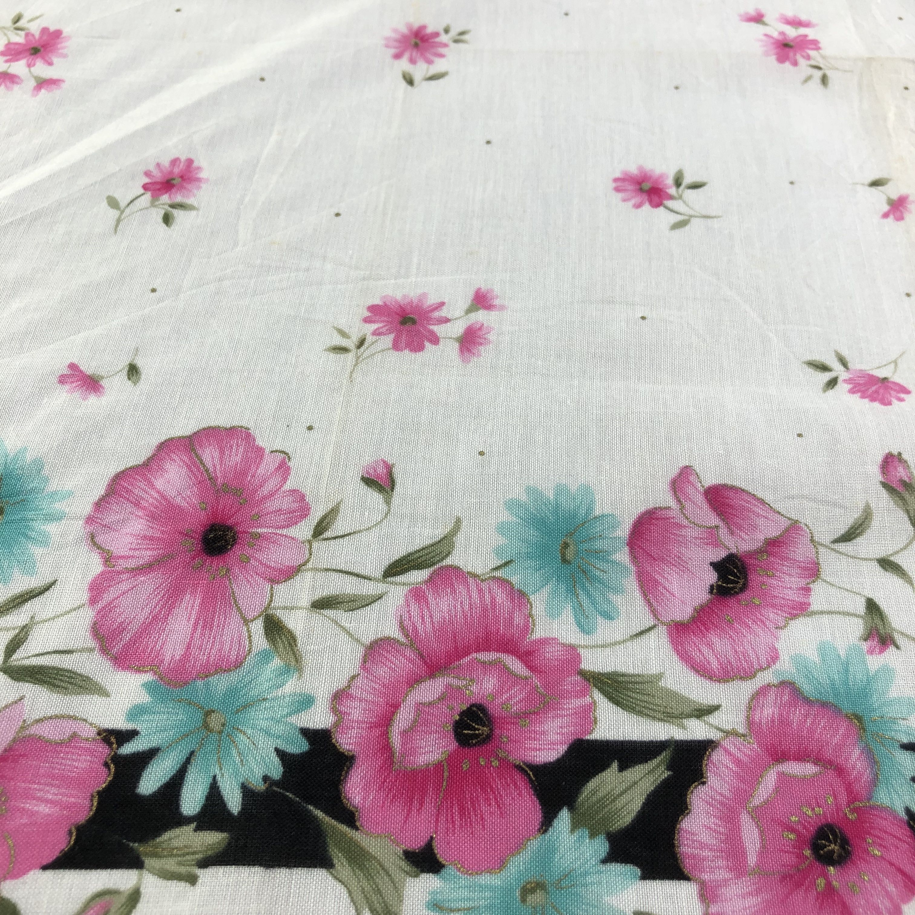 Vintage liBErty Flowers Handkerchief Neckerchief Bandana H1830 Size ONE SIZE - 6 Thumbnail