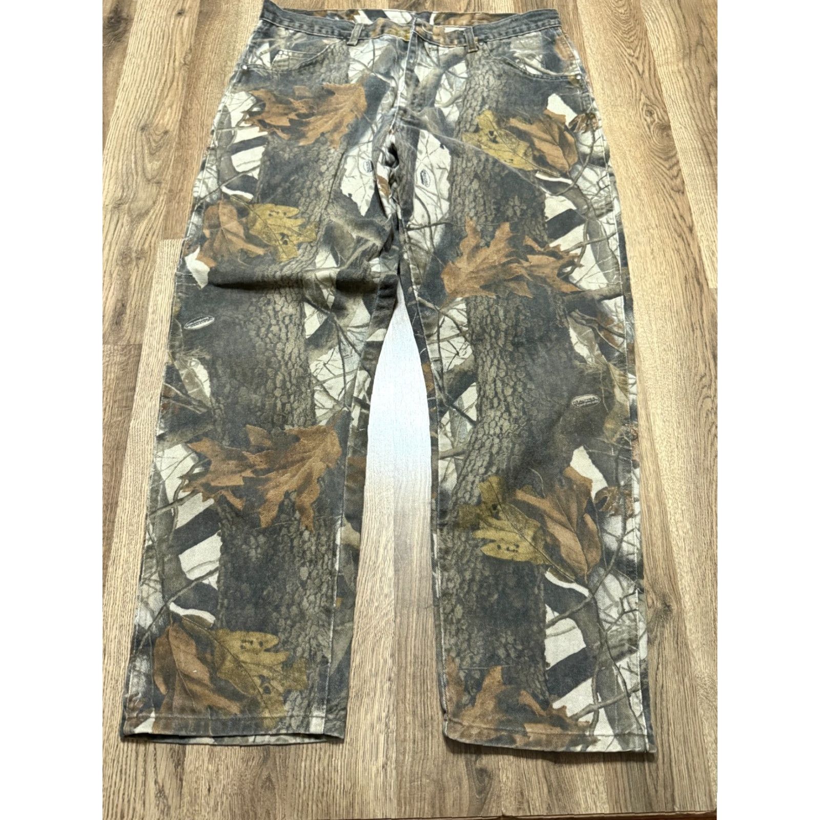 Wrangler Pro Gear By Wrangler Jeans Men's 38x30 Brown Green Camouflage Straight Denim 5-Pocket ProGear Wrangler ProGear Mens Jeans Size US 38 / EU 54 - 2 Thumbnail