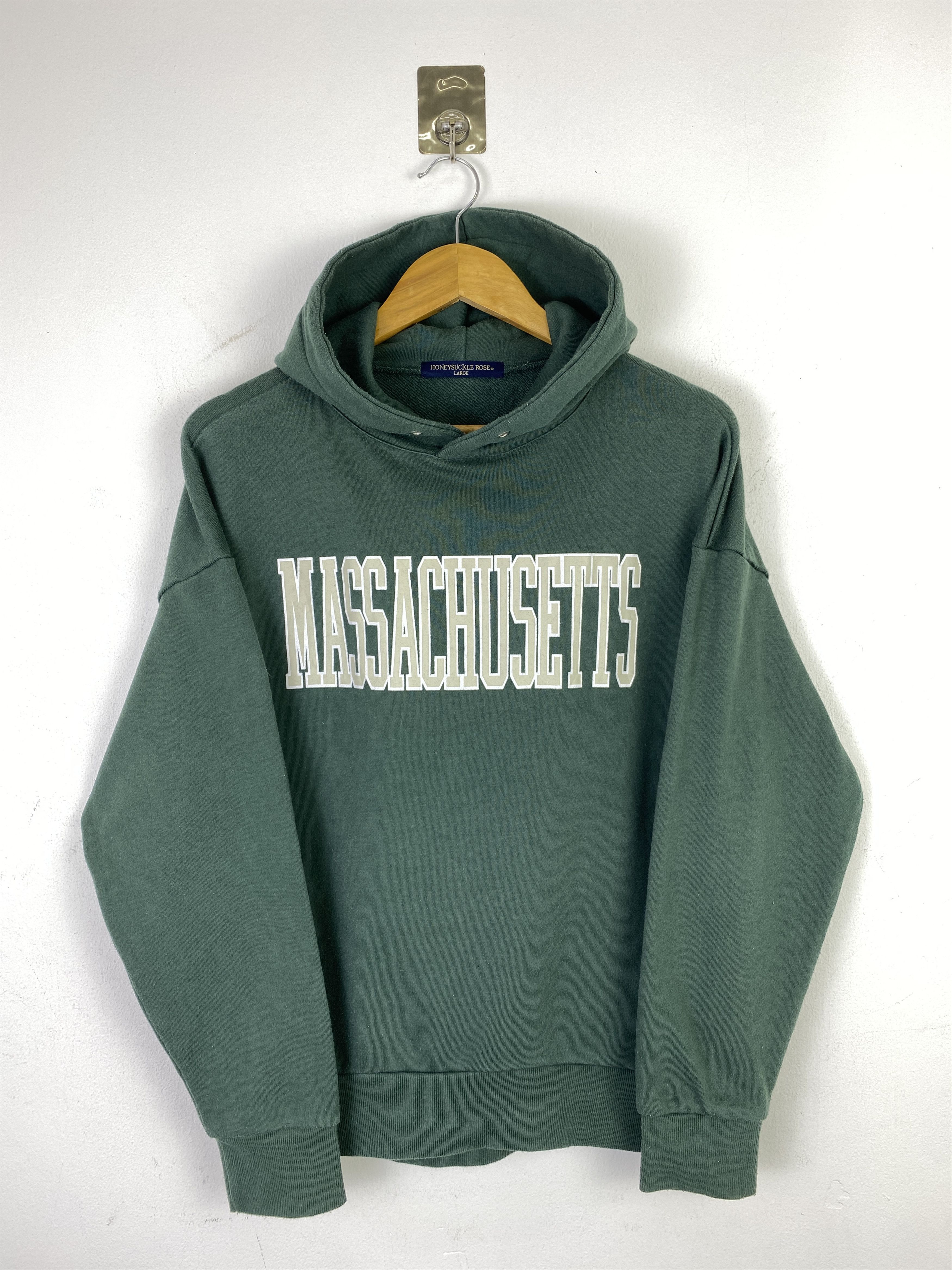 Vintage Vintage Massachusetts Wording Pullover Hoodie SH0374 Size US L / EU 52-54 / 3 - 1 Thumbnail