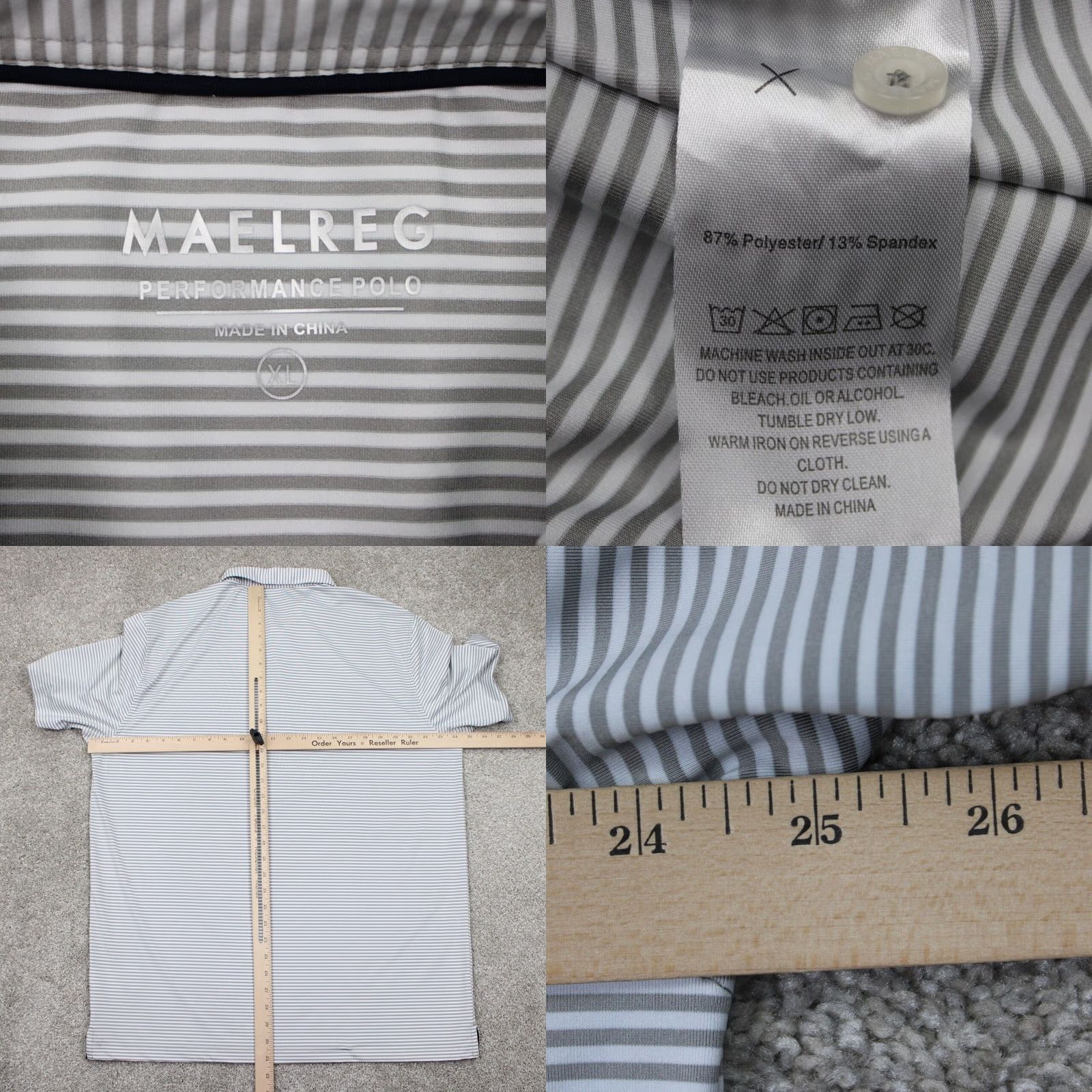 Vintage Maelreg Polo Shirt Mens XL Gray/White Short Sleeve Golf Pullover Polo Shirt Size US XL / EU 56 / 4 - 8 Thumbnail