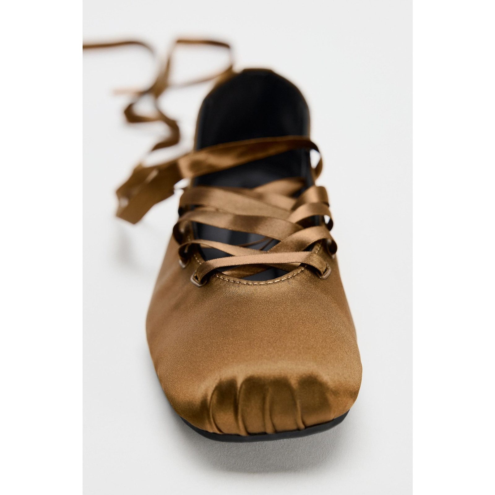 Zara ZARA Lace Up Ballet Flats NWT Size US 7.5 / IT 37.5 - 20 Thumbnail
