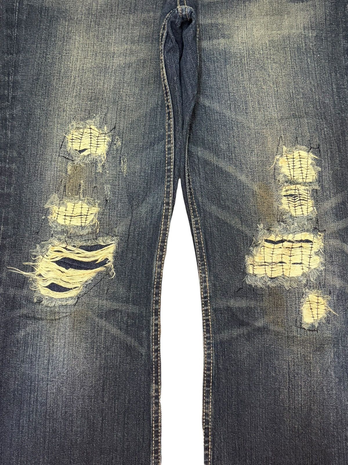 PPFM Vintage Japanese Ppfm Mud Wash Distress Flare Jeans Size US 30 / EU 46 - 3 Thumbnail
