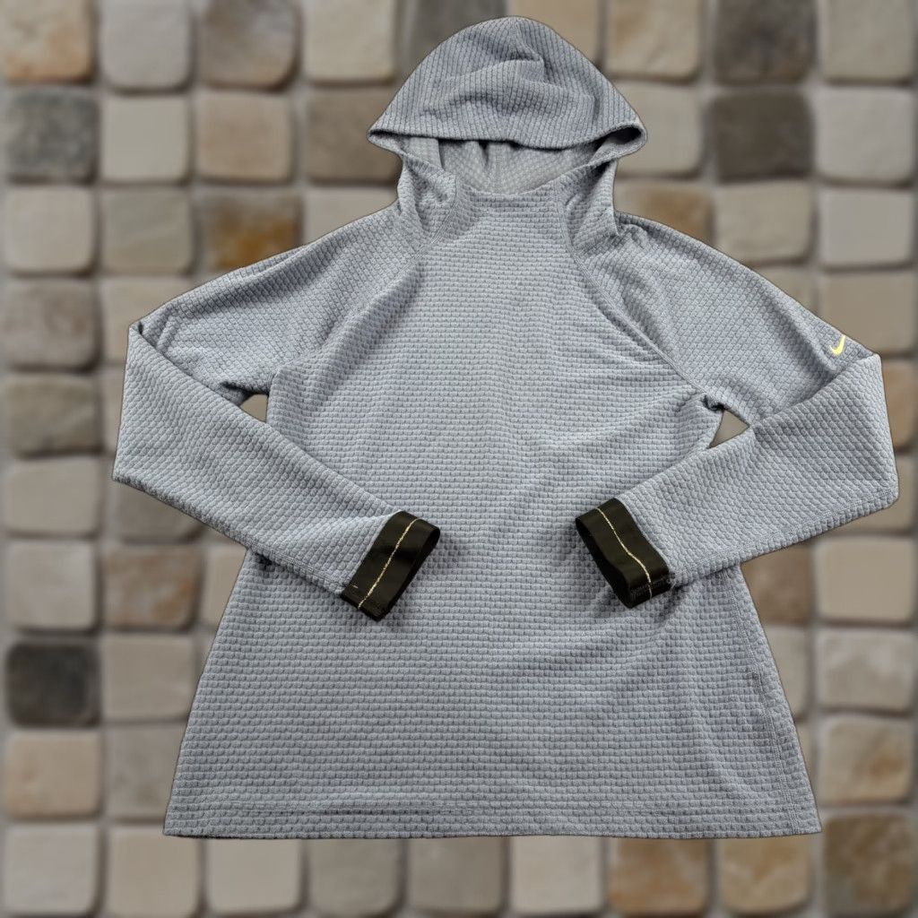 Nike Nike Pro Hoodie Womens M Light Blue Icon Clash Waffle Knit Lightweight Size M / US 6-8 / IT 42-44 - 1 Thumbnail