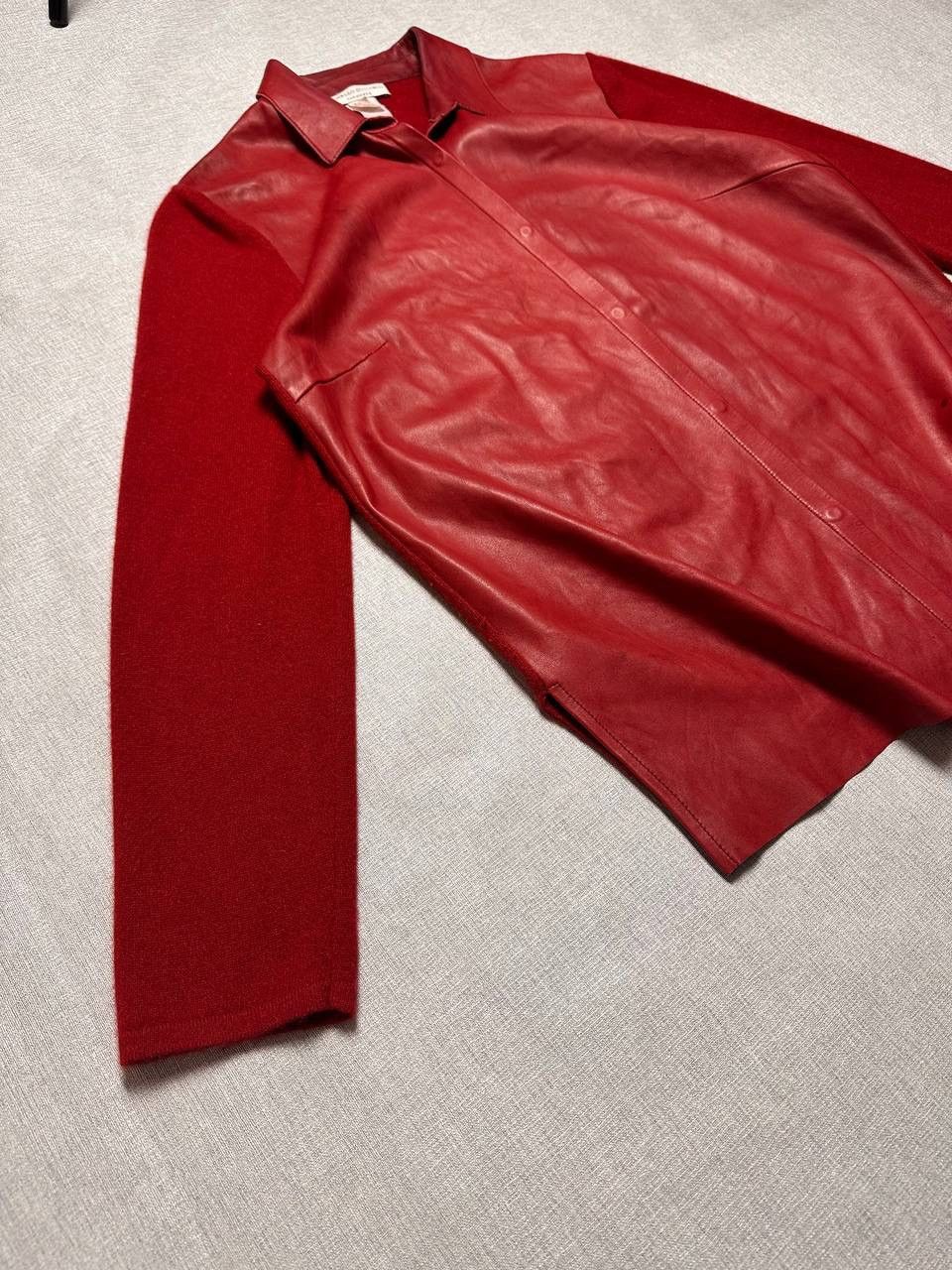 Brunello Cucinelli Brunello Cucinelli Red Leather & Cashmere Overshirt Vintage Size M / US 6-8 / IT 42-44 - 2 Thumbnail
