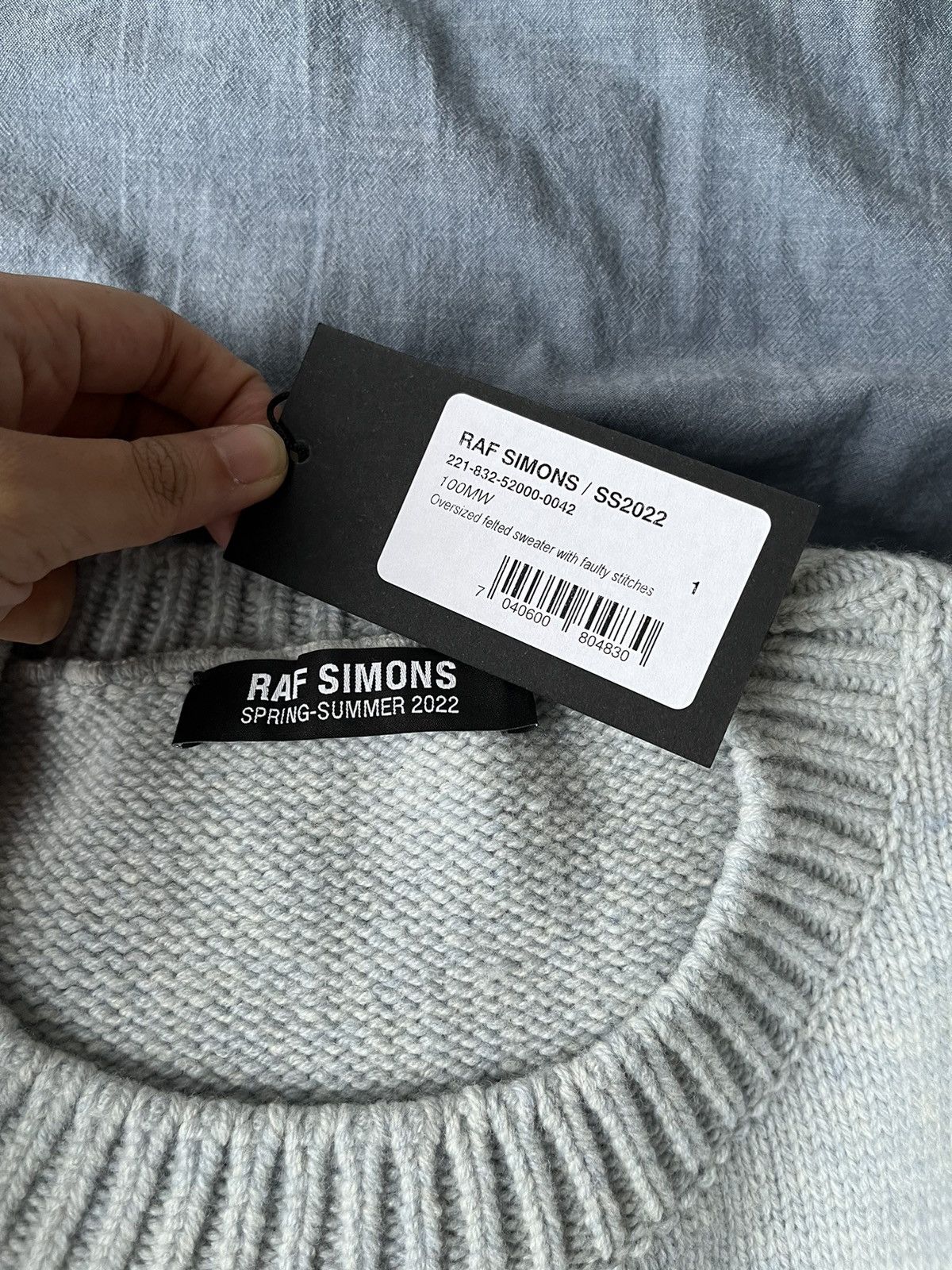 Raf Simons BNWT Raf Simons baby blue oversize faulty stitch sweater Size US S / EU 44-46 / 1 - 13 Thumbnail