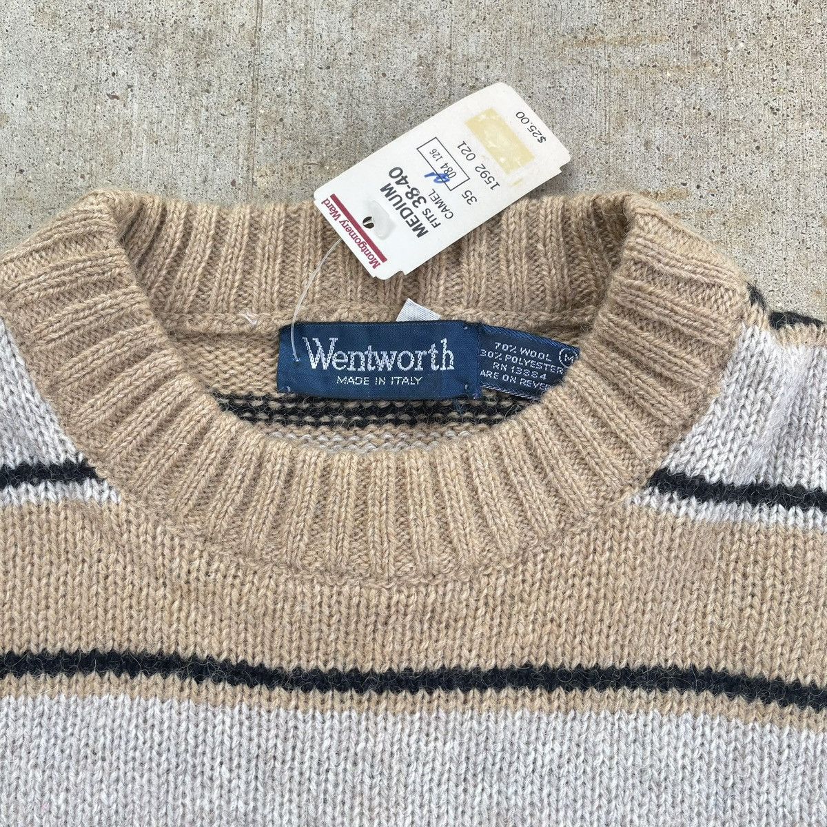 Other Vintage 80s Wentworth Wool Brown Striped Knit Sweater M NWT Size US M / EU 48-50 / 2 - 2 Thumbnail