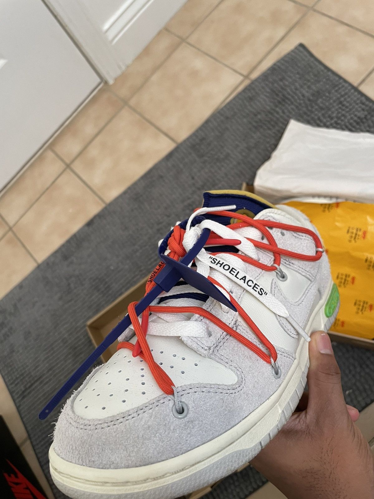 Nike × Off-White Off White Nike Dunk Low Lot 13 Size US 8.5 / EU 41-42 - 10 Thumbnail