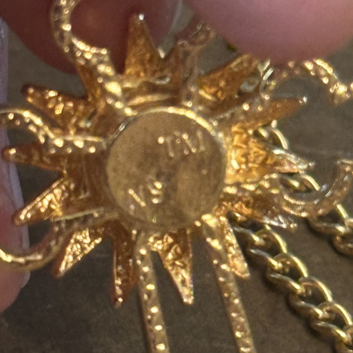 Vintage Vintage gold cross pendant necklace w/stone from Bethlehem Size ONE SIZE - 5 Thumbnail