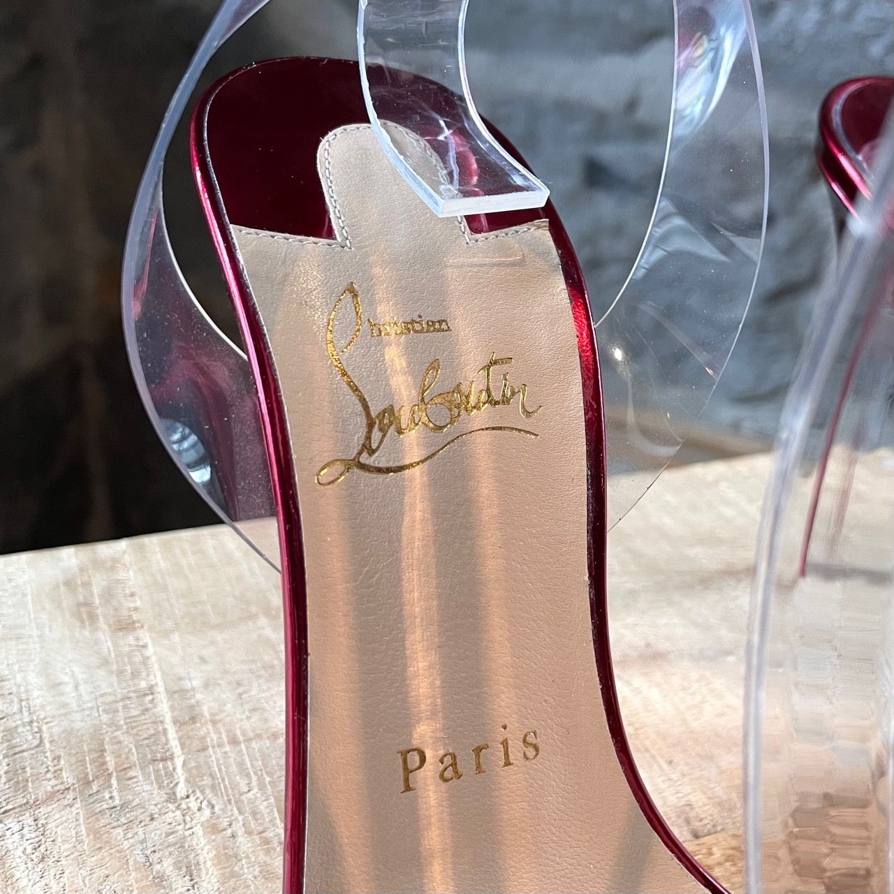 Christian Louboutin Christian Louboutin Metallic Red Jonatina 100 Sandals Size US 7 / IT 37 - 4 Thumbnail