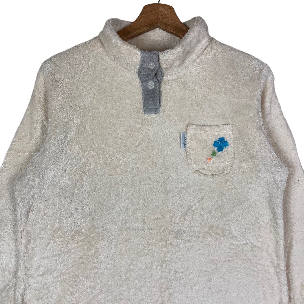 Kansai Yamamoto Vintage Kansai Yamamoto Femme Quarter Button Pullover Jumper Size US M / EU 48-50 / 2 - 2 Thumbnail