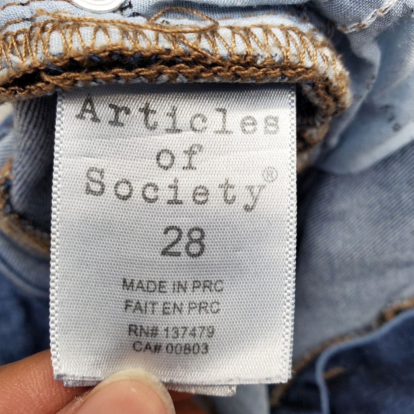 Vintage Articles of Society Jeans Skinny Women's 28 Blue Faded Denim Stretch Frayed Hem Size 28" / US 6 / IT 42 - 7 Thumbnail