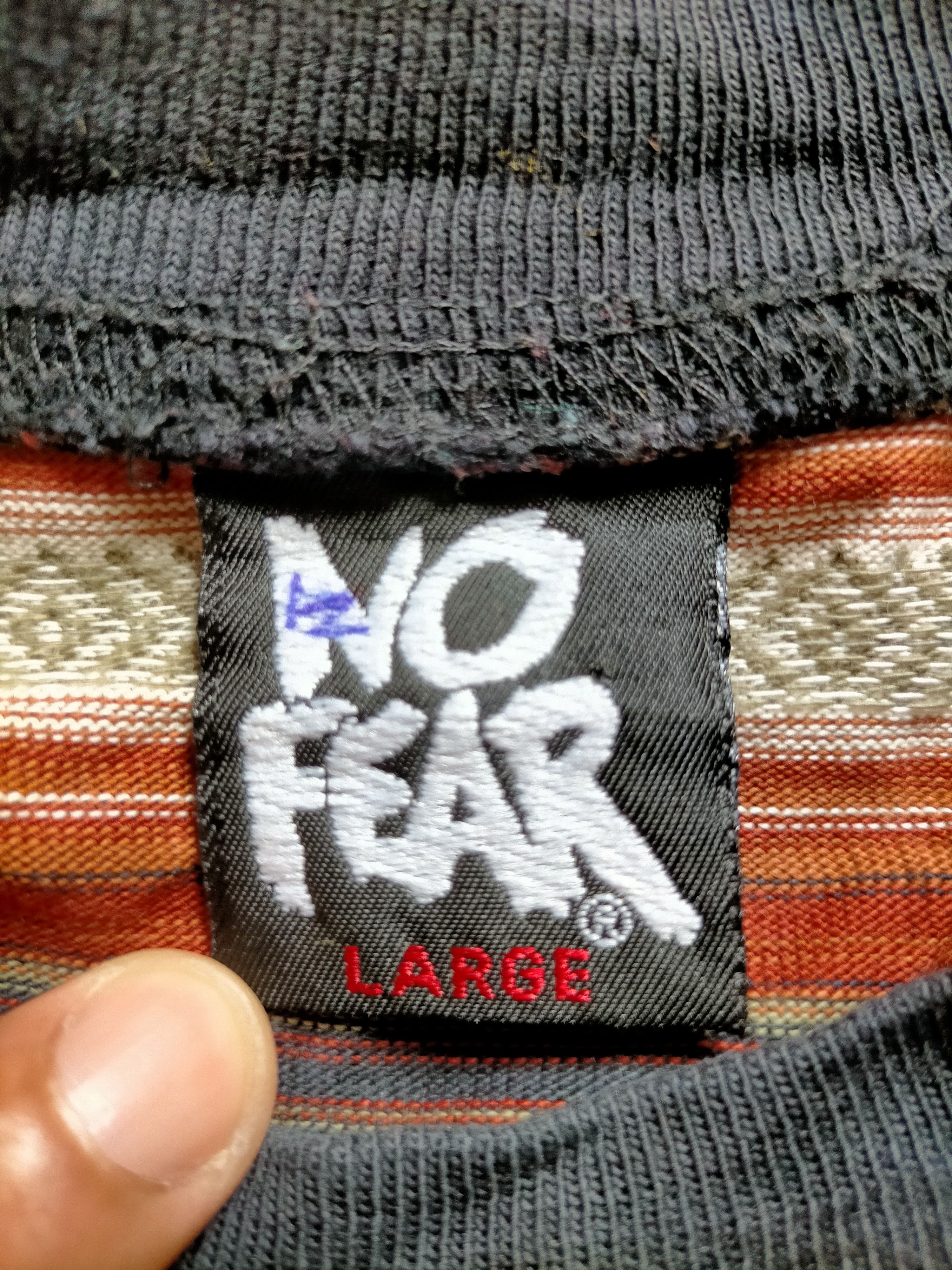 No Fear Vintage 90s No Fear Stripe Pocket Long sleeve Size US L / EU 52-54 / 3 - 11 Thumbnail