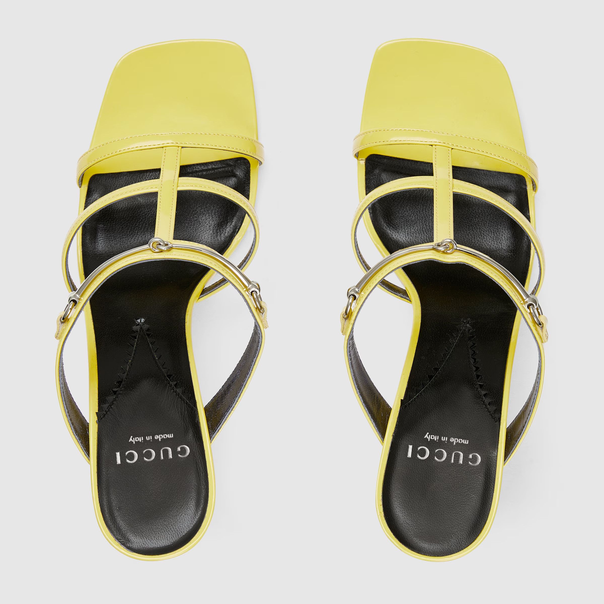 Gucci o1s1wg110125 Slim Horsebit Slide Sandals in Yellow Size US 5 / IT 35 - 4 Thumbnail