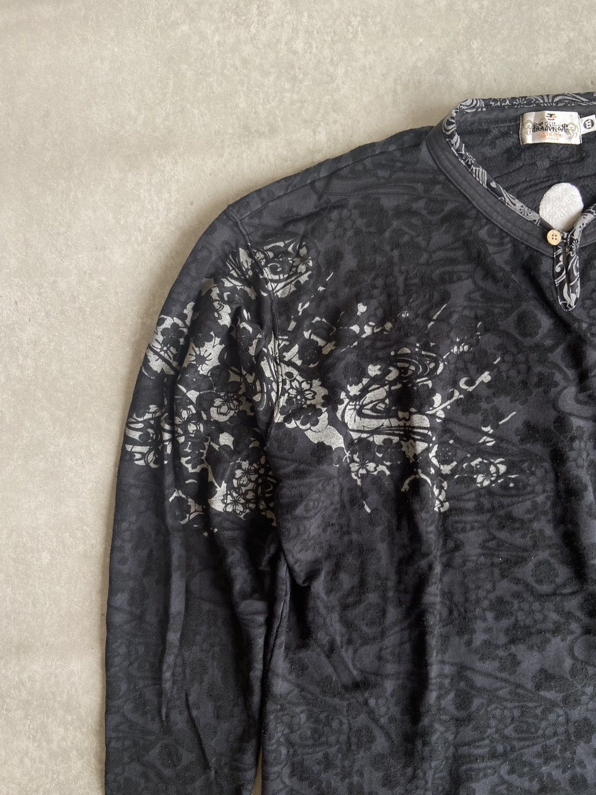 Japanese Brand Karakuri Tamashi Flower Sukajan Long Sleeve Size US XXL / EU 58 / 5 - 2 Thumbnail