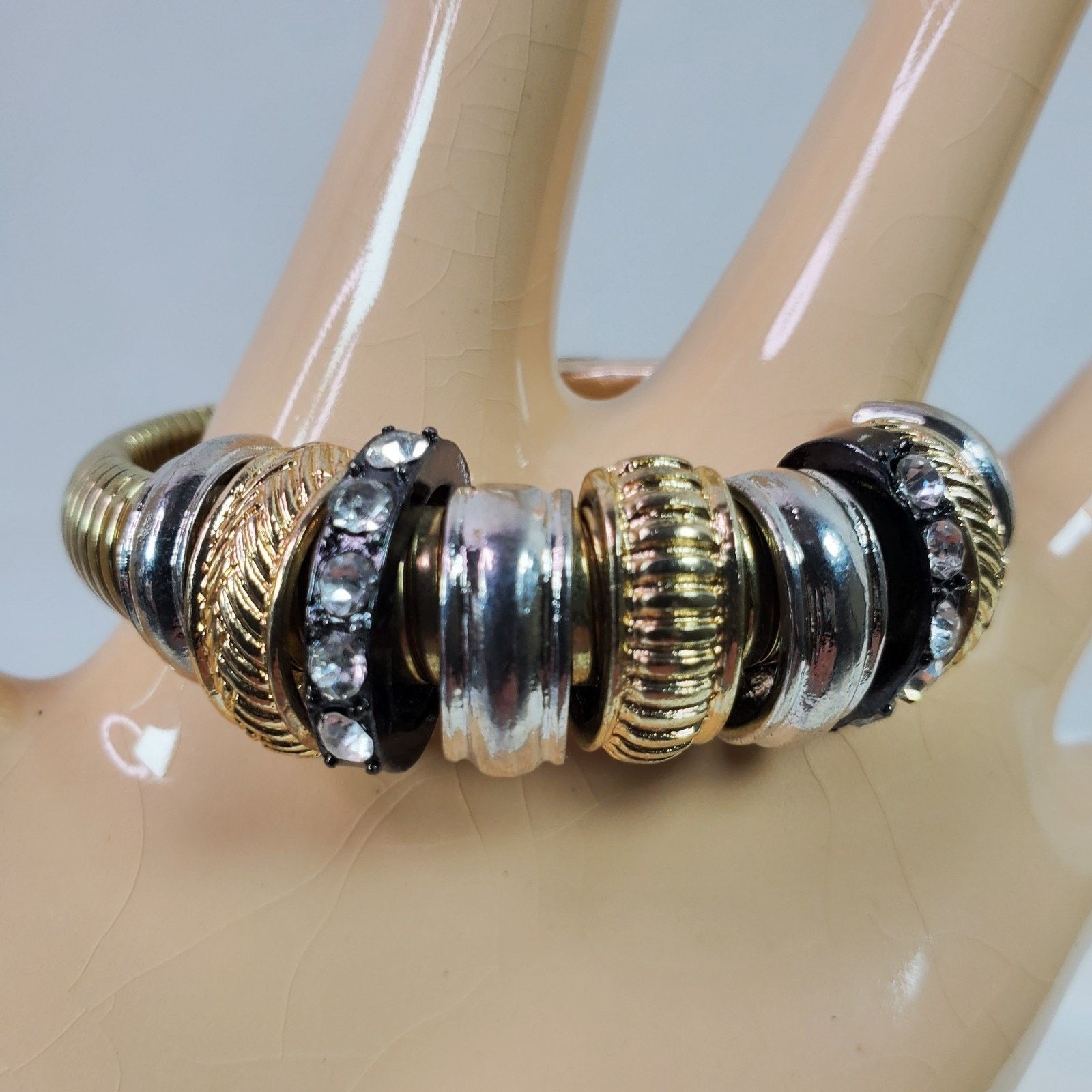 The Unbranded Brand Casual Career Wrap Bracelet Gold & Silver Tone NOS Mag Clasp Size ONE SIZE - 1 Thumbnail
