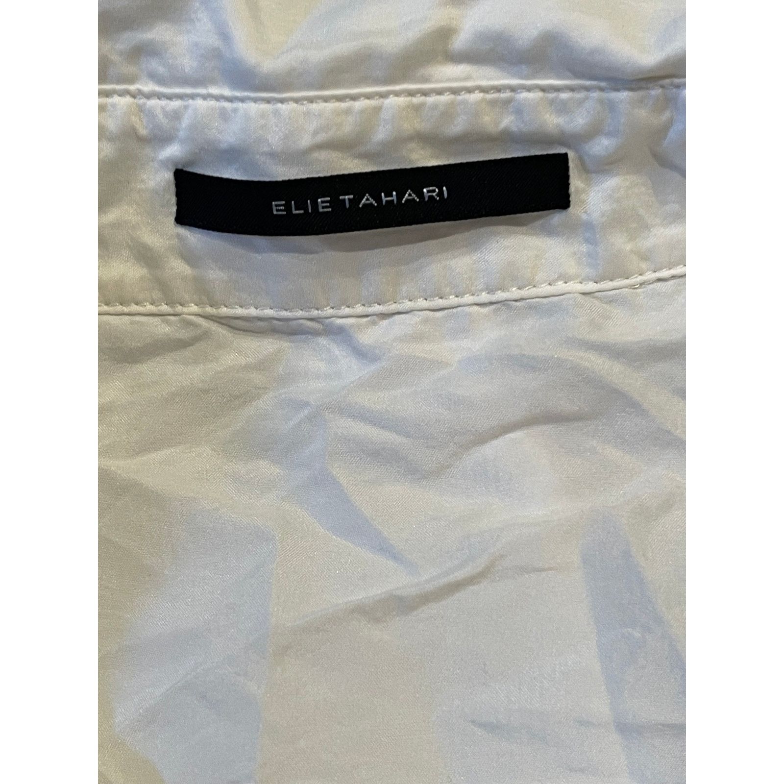 Elie Tahari Elie Tahari White Button Up Blouse Size Medium Lace Front Size M / US 6-8 / IT 42-44 - 4 Thumbnail
