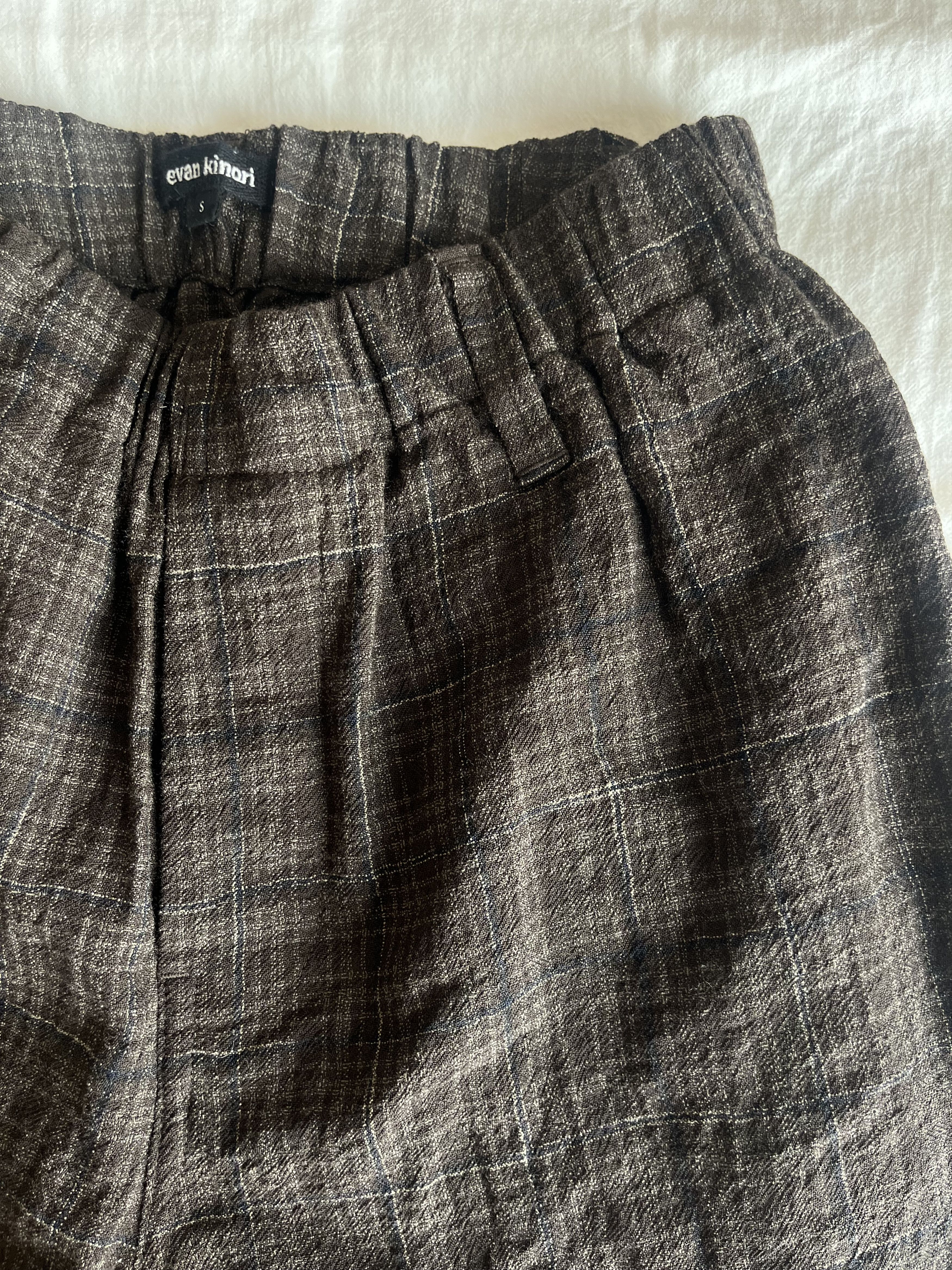 Evan Kinori Kasuri Wool Check Elastic Pant, small Size US 30 / EU 46 - 2 Thumbnail